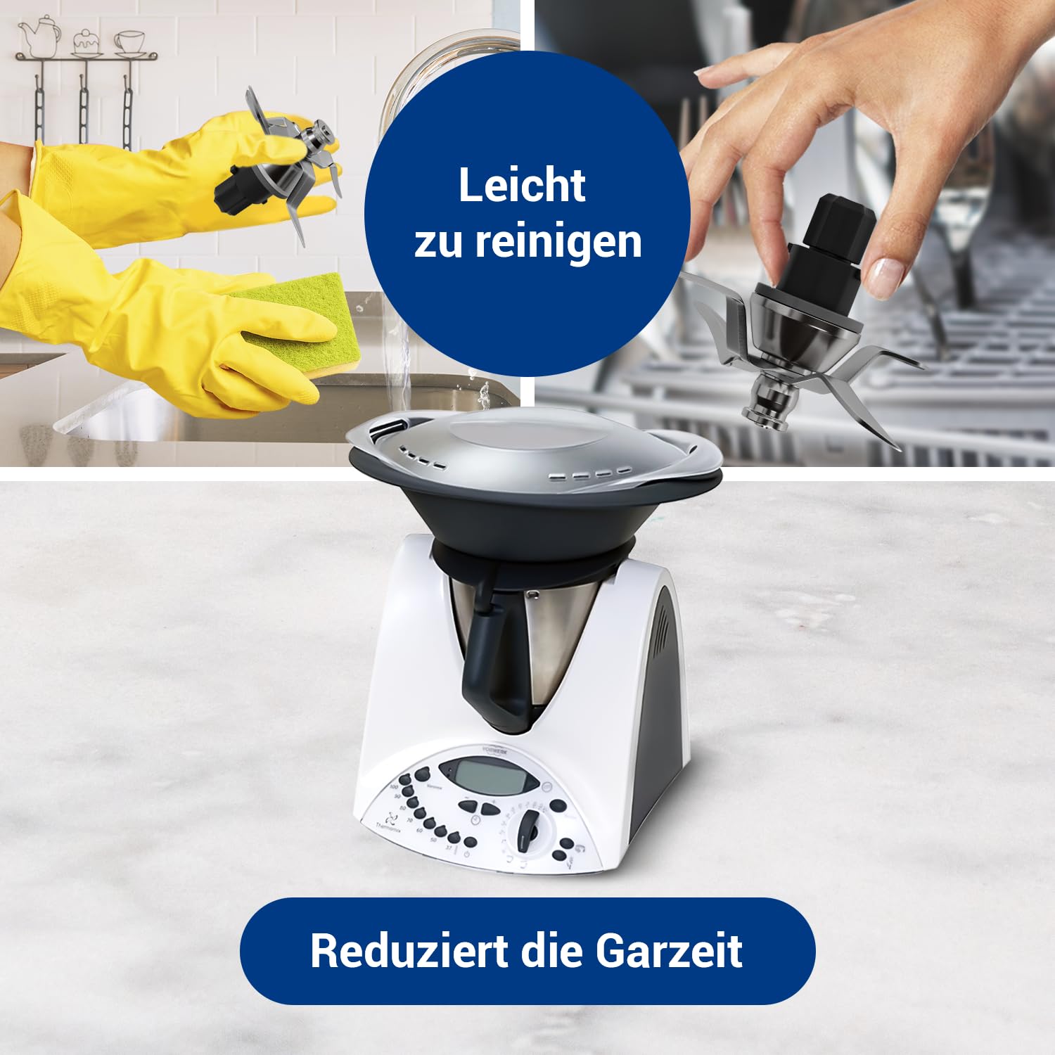 VIOKS Alternatif Couteau compatible avec Thеrmomix TM31 | Couteau de rechange couteau mixeur, en acier inoxydable SUS420, pour robot de cuisine