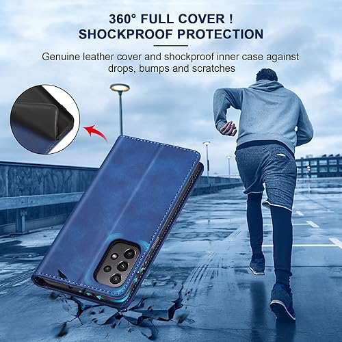 Miniatura 4 de Jasonyu Funda tipo cartera con tapa para Samsung Galaxy A23 5G4G, funda magnética de cuero con tarjetero, función atril, funda protectora duradera