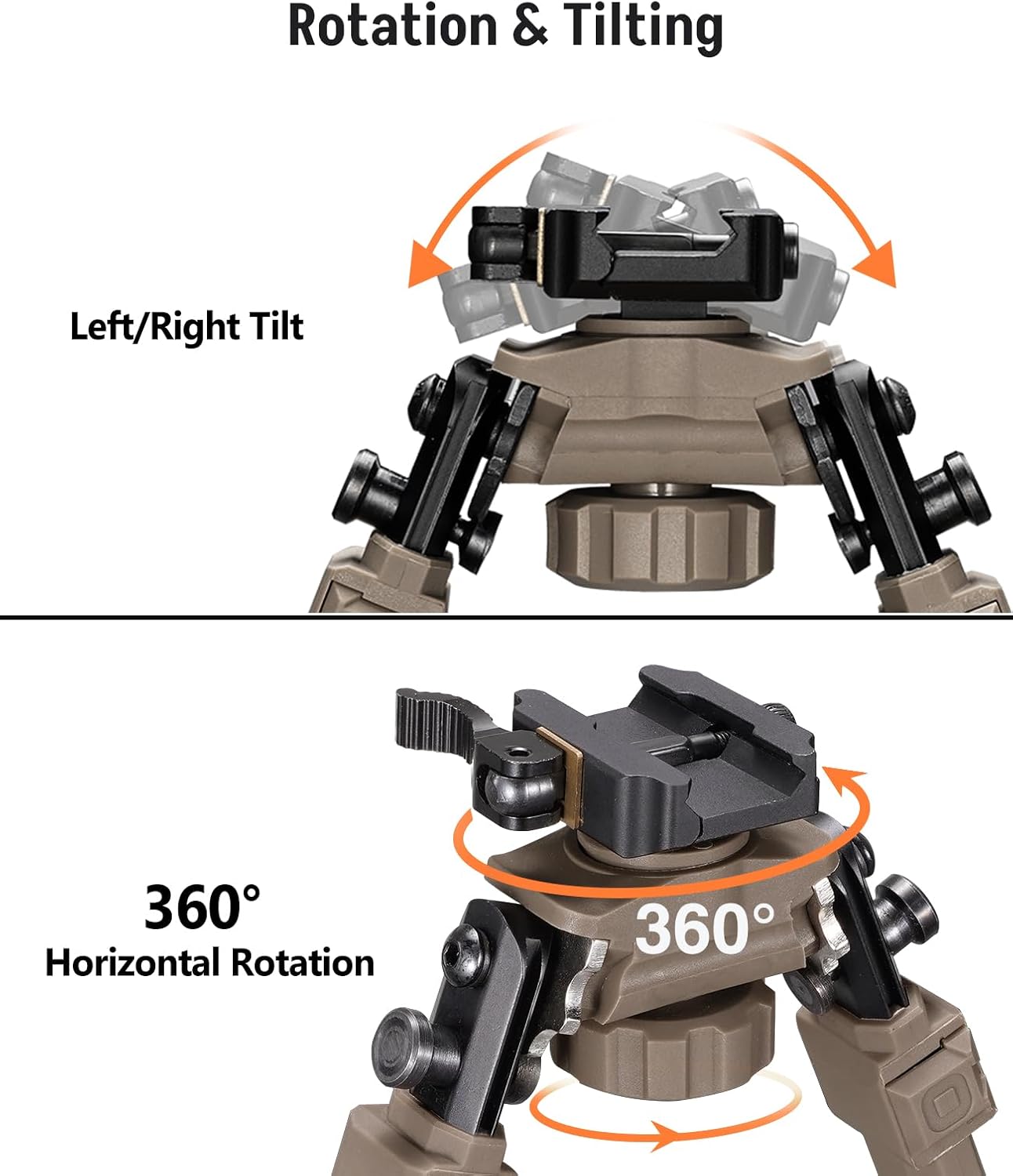 MidTen Picatinny Bipod Quick Release Rifle Bipod 360 Degrees Adjustable Bipods for Rifles Foldable Legs Lightweight for Outdoor