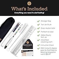 Vista 3 de Brewer's Elite Hidrómetro y frasco de prueba de plástico - para elaboración casera de cerveza, vino, hidromiel y kombucha - Juego de escala triple