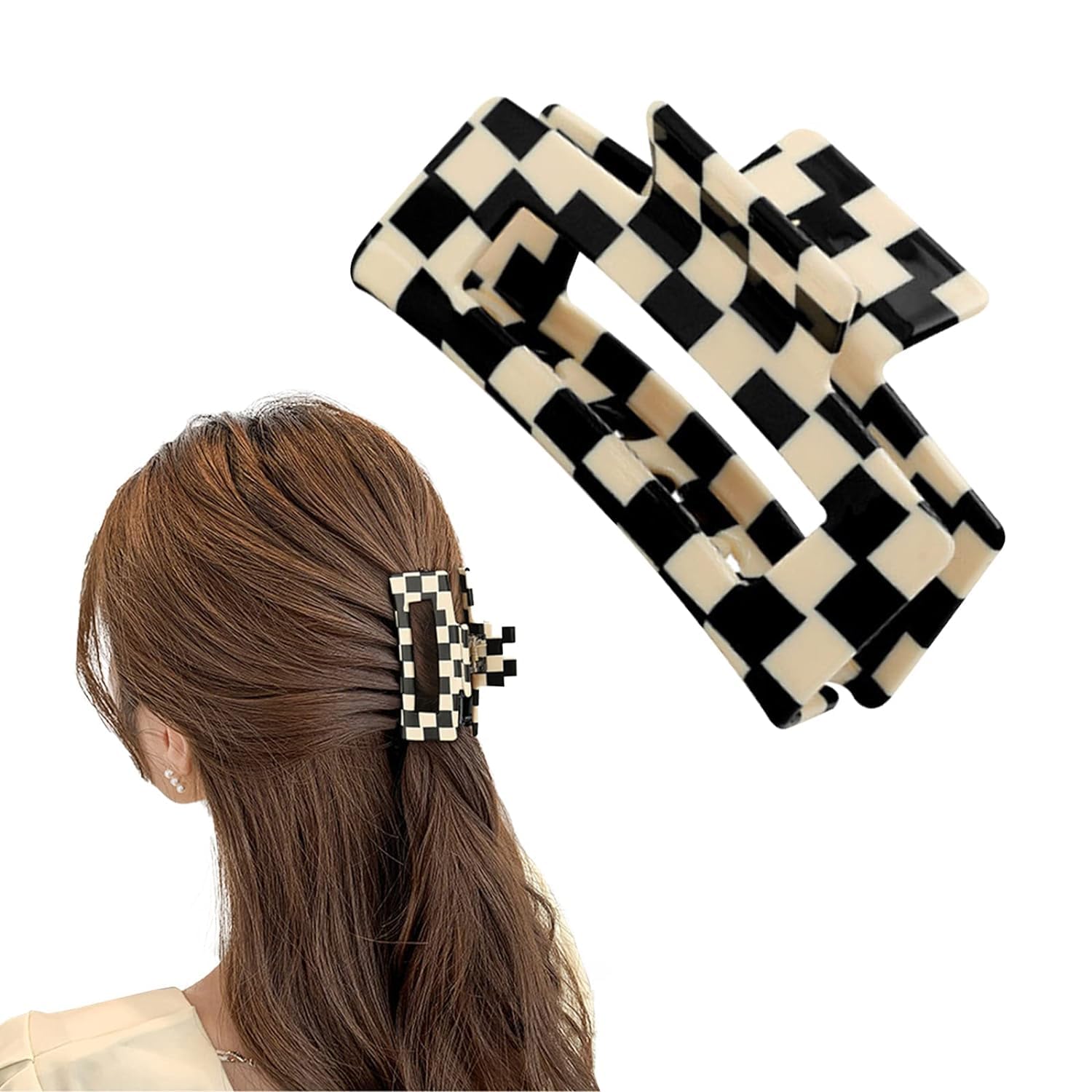ADORNISH 1 Pc Medium Large HAIR CLAW Clips For Women & Girls, Unique CLAW Clips For Thin HAIR For 3 Inch, HAIR CLAW, Cream-image-29