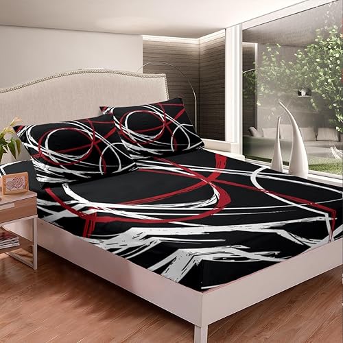 Miniatura 56 de Castle Fairy Juego de sábanas con temática de Halloween, tamaño Queen, juego de ropa de cama con estampado de animales de murciélagos negros