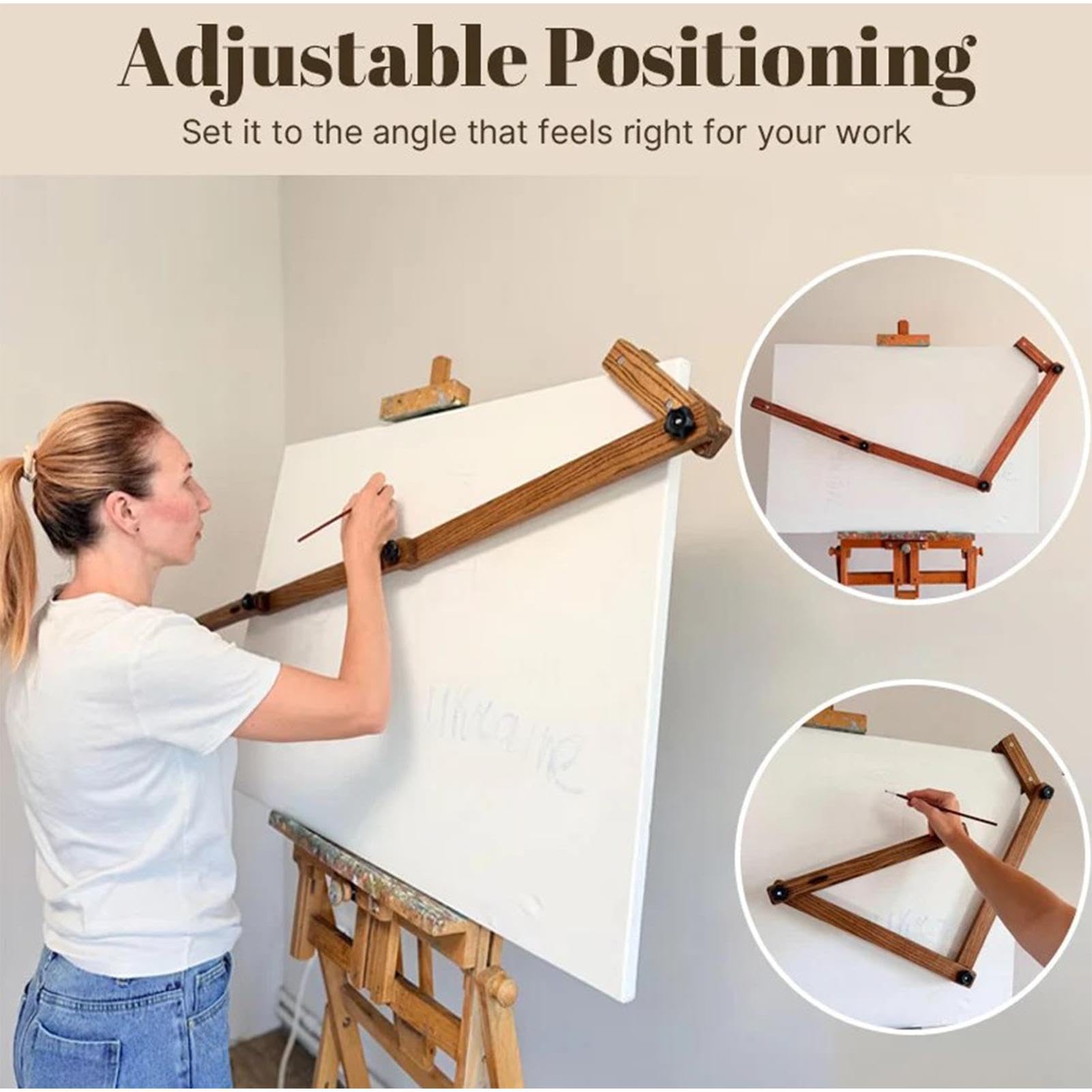 Reposamanos para de madera ajustable liso antimanchas