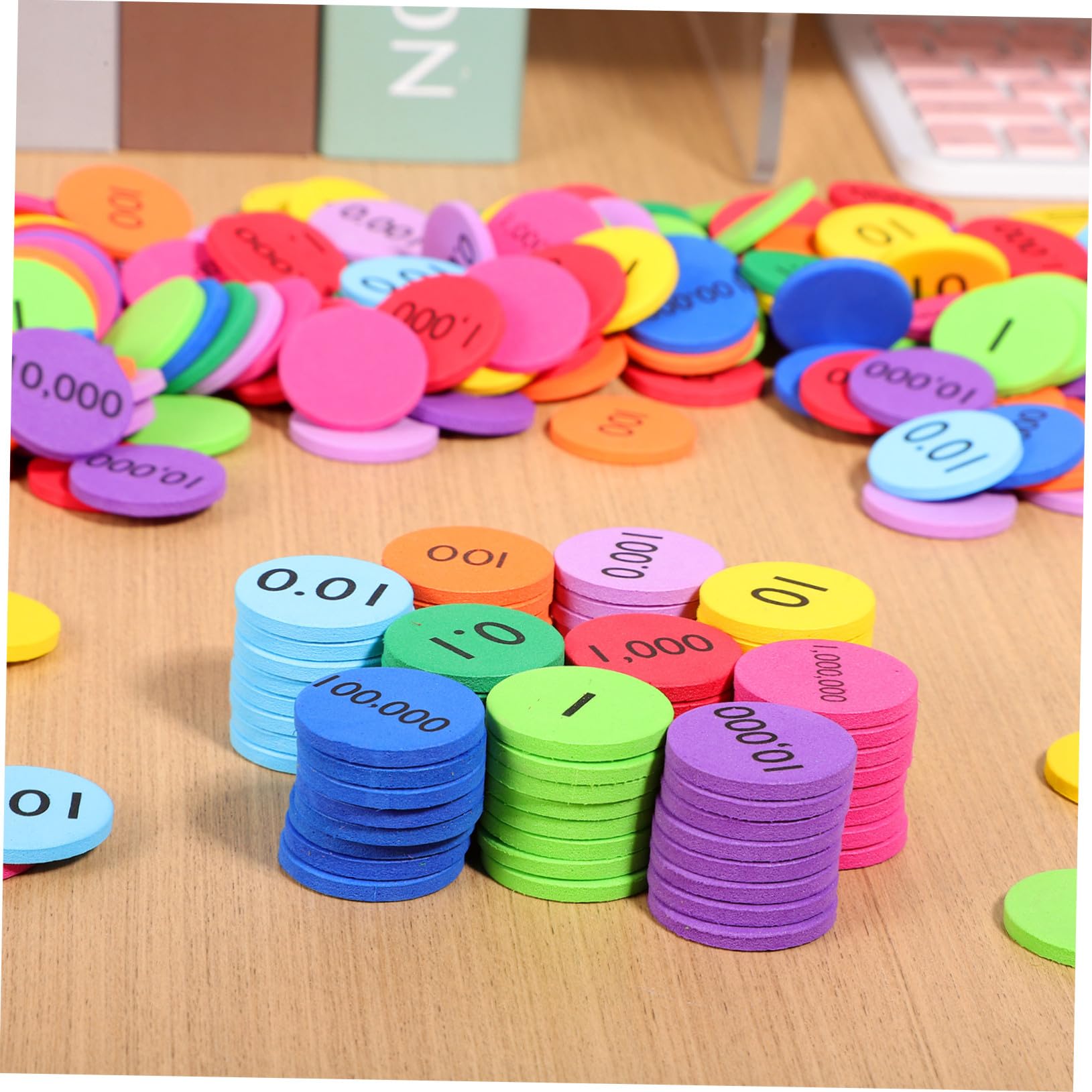 5 Set Dischi Posizionale Colorati in Eva Kit Didattico Per Apprendimento Matematica Educativo Per Dischi Numerici Resistenti E Sicuri 300 Pezzi*5