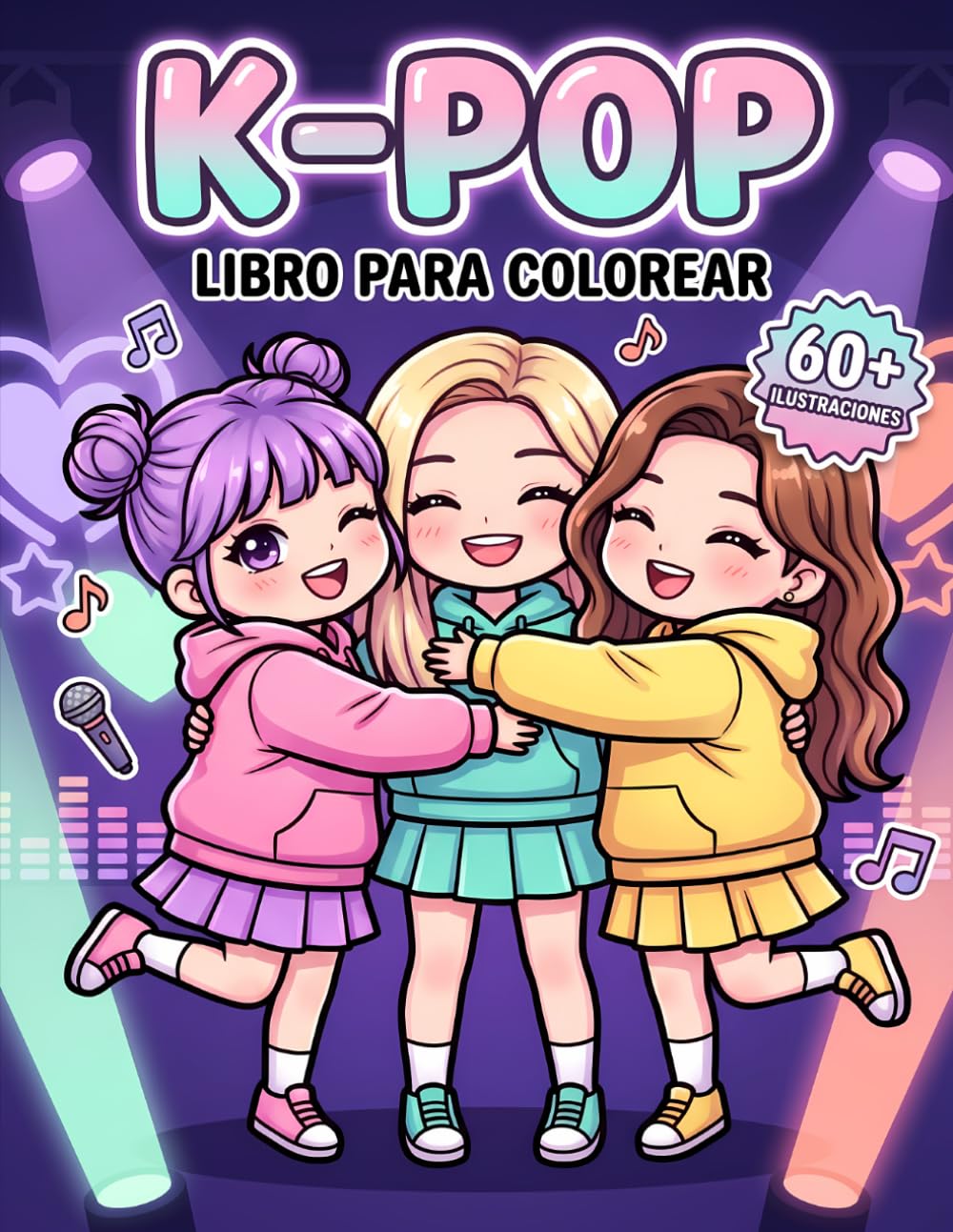 Libro para Colorear K-Pop: Más De 60 Diseños Sencillos Y Divertidos Inspirados En Música, Moda Moderna Y Actuaciones Escénicas