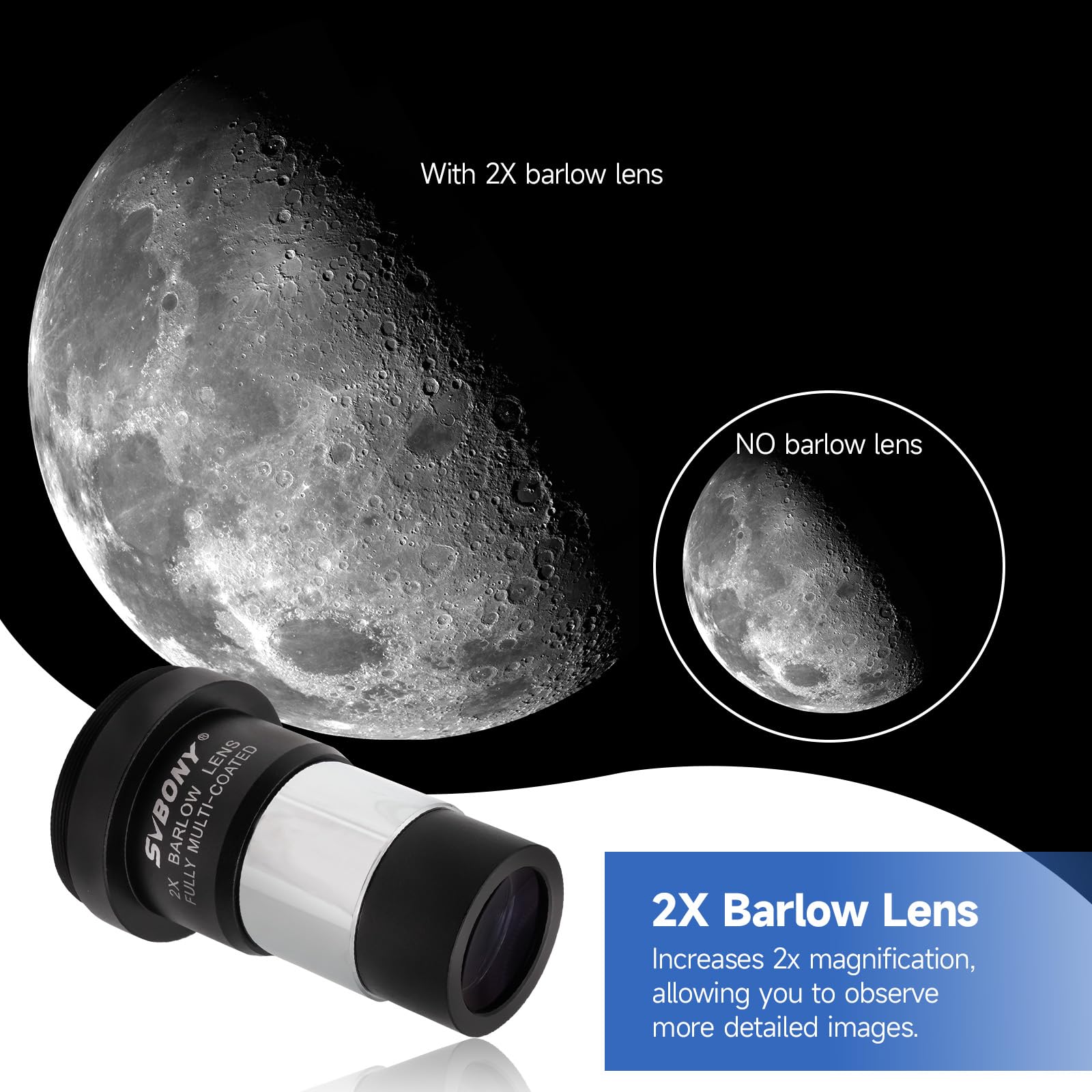 Svbony SV233 Okular Teleskop Set 6 mm 17 mm PLOSSL 2X Barlow Linse Mond ND4 82A Farb Filter Tasche