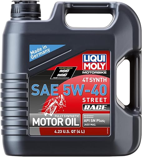 Liqui Moly Moto 4T Synth 5W-40 Street Race | 4 L | Tecnología de síntesis de motocicletas Aceite de motor | SKU: 20076
