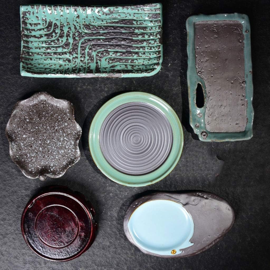 Plant Saucer Drip Tray Retro Flower Pot Tray Ceramic Thickened Flower Pot Tray Outdoor Garden Home Indoor Office Plant Potted Chas,A