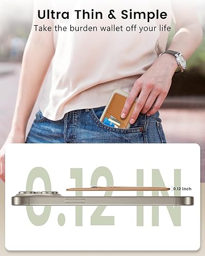 Miniatura 2 de Senose Cartera magnética para teléfono, cartera de cuero Mag-Safe para la parte posterior del teléfono, compatible con iPhone 15141312