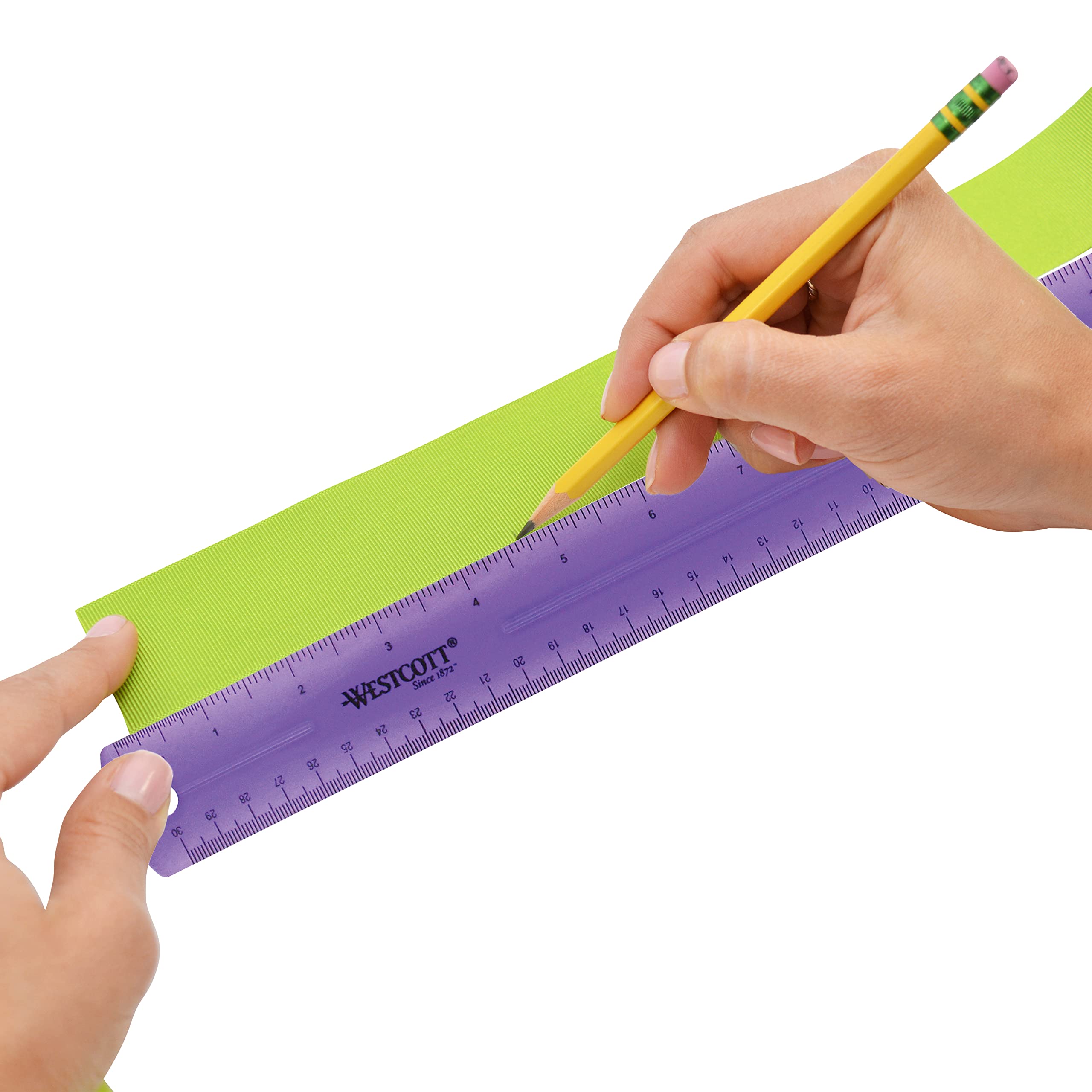 Westcott Jeweltone Kunststoff-Lineal, 30,5 cm violett