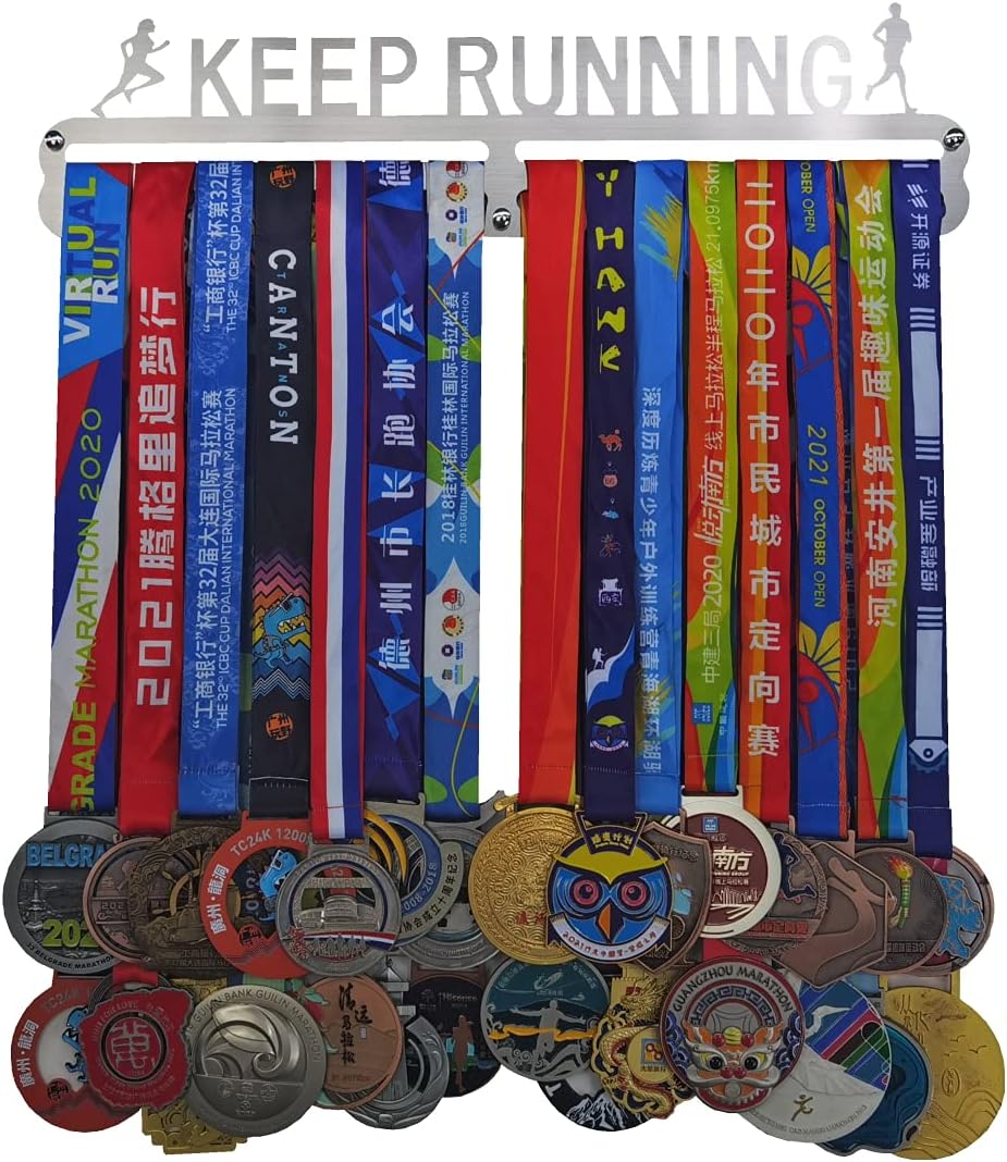 Medal Hanger World Marathon Running Gift, 304 Stainless Steel Medal Hanger, Easy to Install, Can Hang 30 Medals