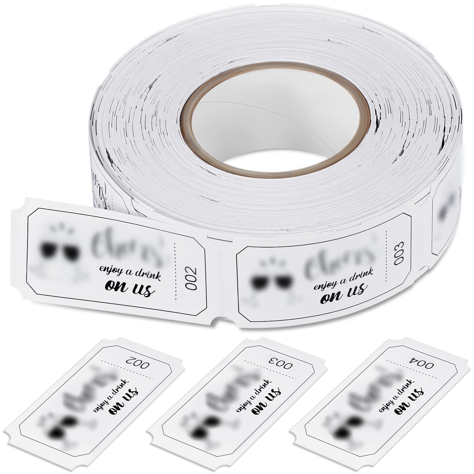 Zonon Pack of 500 Drinks Value Tokens This Drink is On Us Drinks Ticket Roll for Events Drinks Voucher Roll Paper Drink Brands for Wedding Party Accessories (Delicate Style)