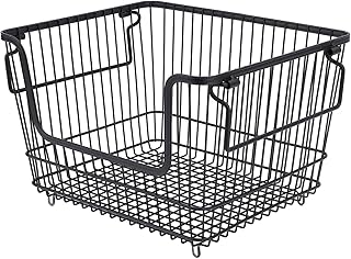 GLOGLOW Stackable Wire Basket, Metal Wire Construction, Neatly Organize Freezer Items, Perfect For Kitchen and Living Room
