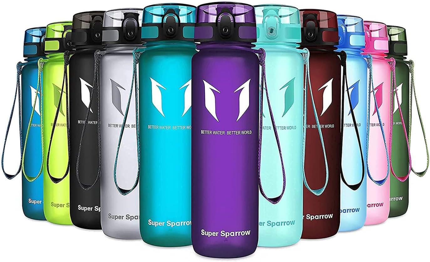 โ Sports Water Bottle - 350ml & 500ml & 750ml & 1000ml - Non-Toxic BPA Free & Eco-Friendly Tritan Co-Polyester Plastic - For Running, Gym, Yoga, Outdoors and Camping