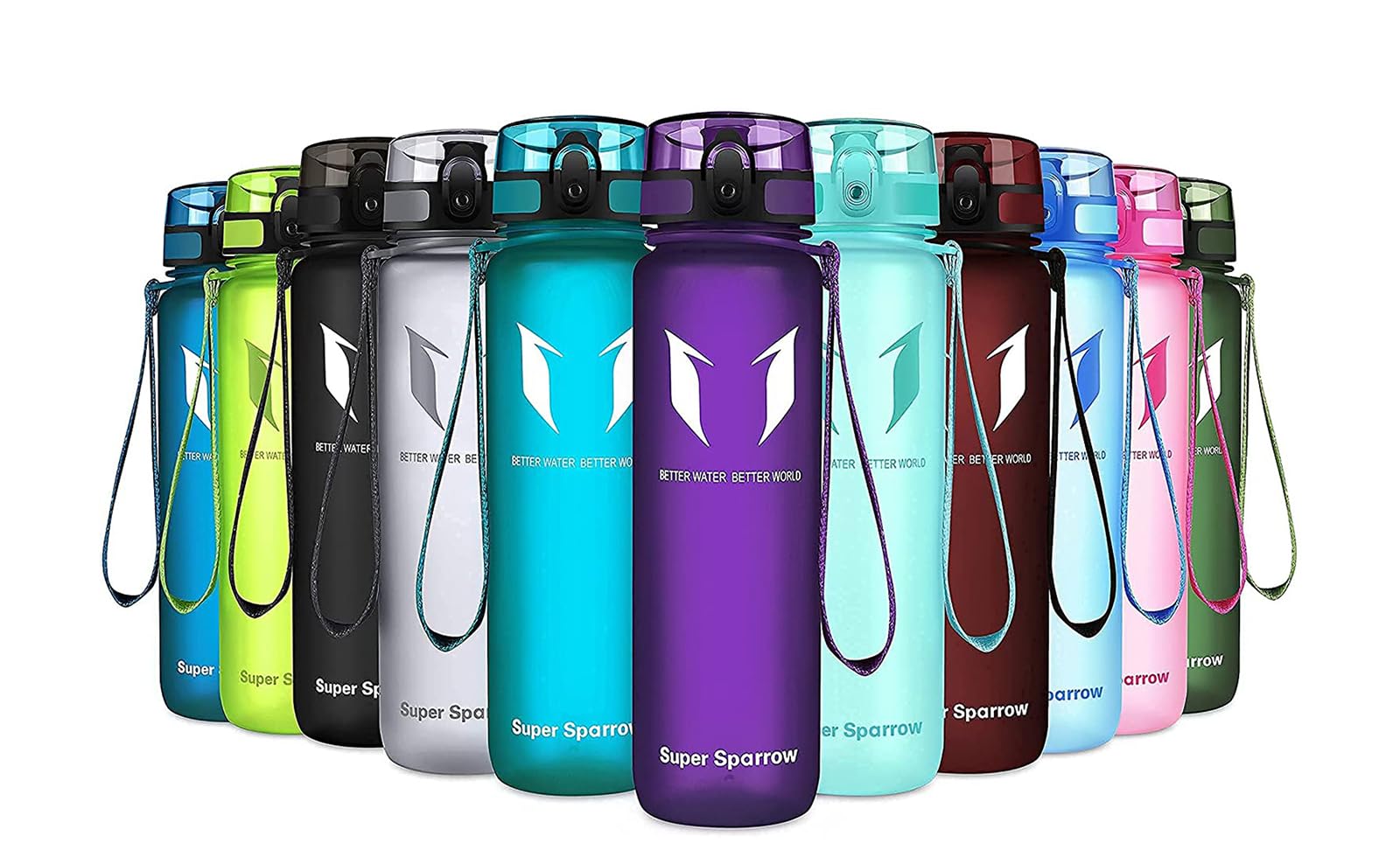 Super Sparrow Borraccia Sportiva & Bottiglia Bambini Senza Perdite - 350ml/500ml/750ml/1L/1.5L - Senza BPA