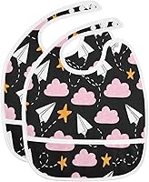 Vista 21 de MCHIVER Baberos de bebé para bebé niño y niña, delantal de alimentación impermeable, babero de algodón para comer alimentos, 2 paquetes