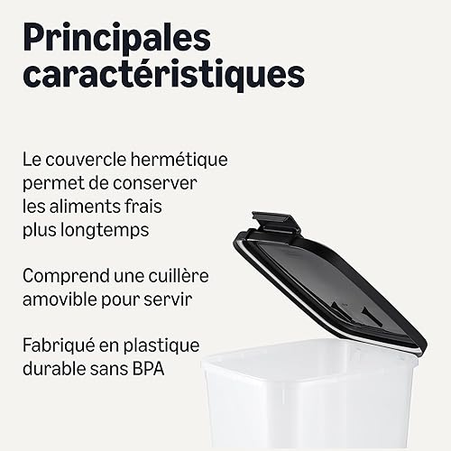 Amazon Basics Boîte de Conservation de Nourriture pour Animaux, 15.8 kg,Transparent et Noir - 2