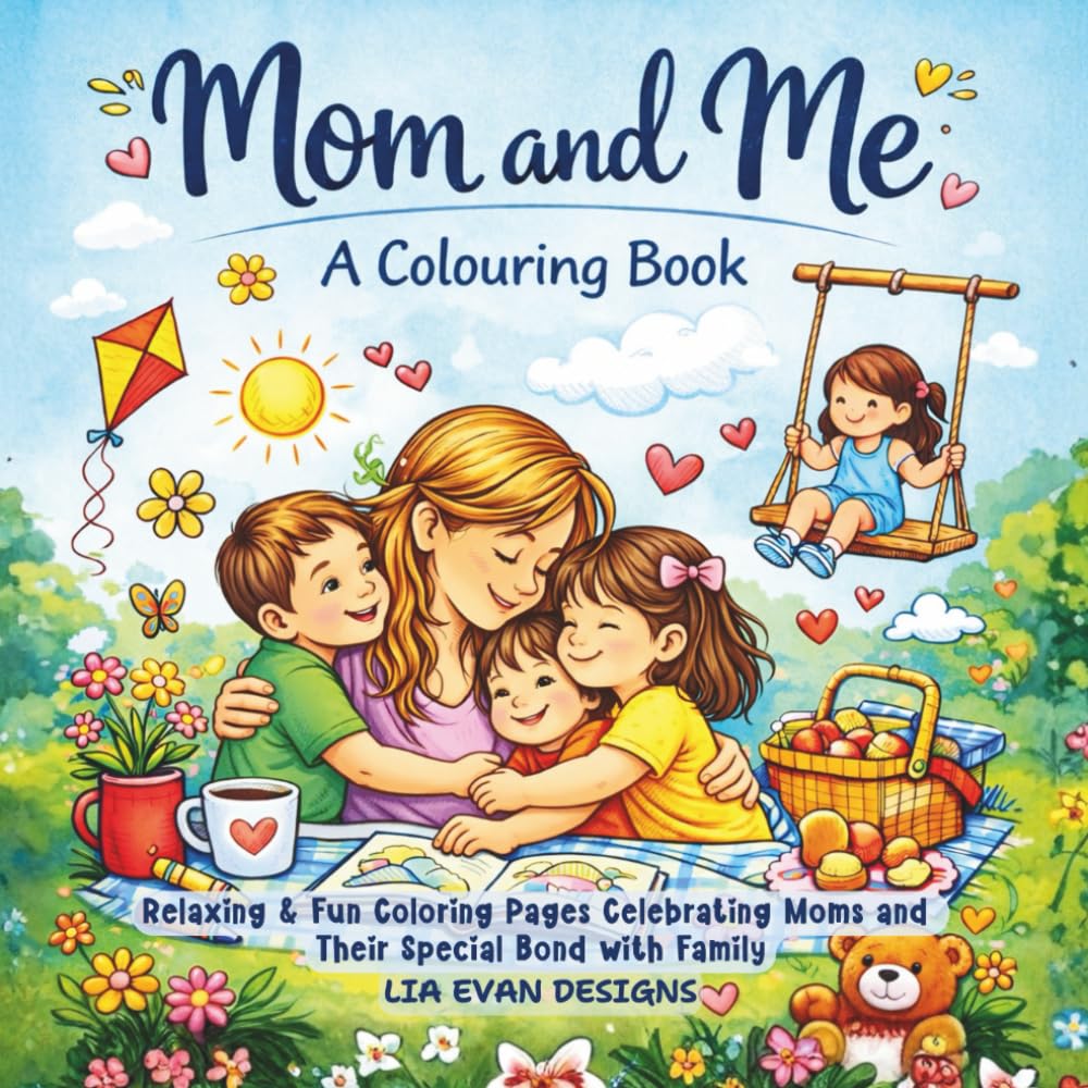 Mom and Me A Colouring Book: Relaxing & Fun Coloring Pages Celebrating Moms and Their Special Bond with Family