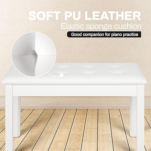 Miniatura 4 de Banco de piano con taburete de piano de almacenamiento y cojín acolchado de madera para teclado, asiento de piano con impermeable, antideslizante,