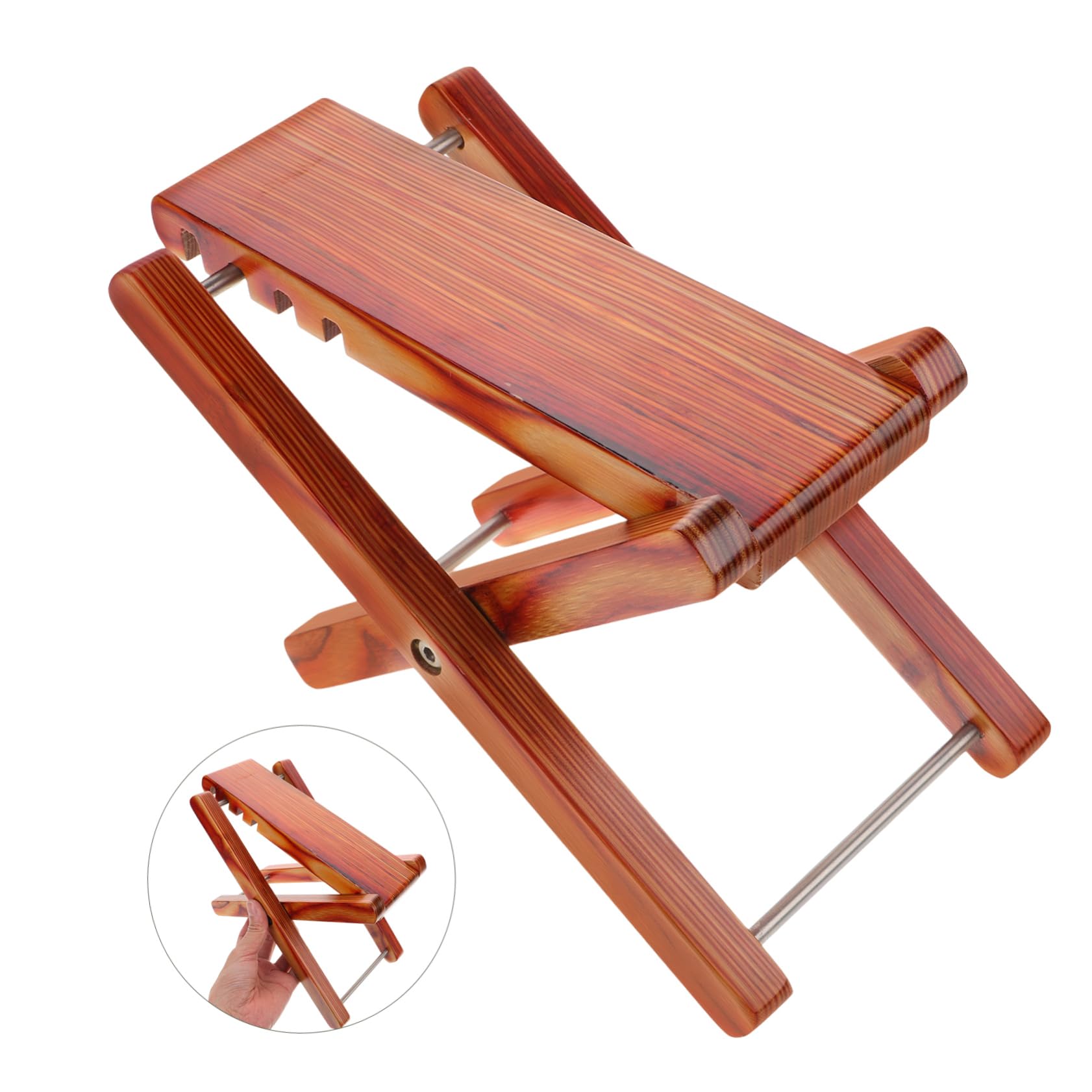 VANZACK Holz Fußhocker für Gitarren Verstellbare Fußstütze aus Massivholz für Klassische und Akustische Gitarristen Klappbar und Platzsparend