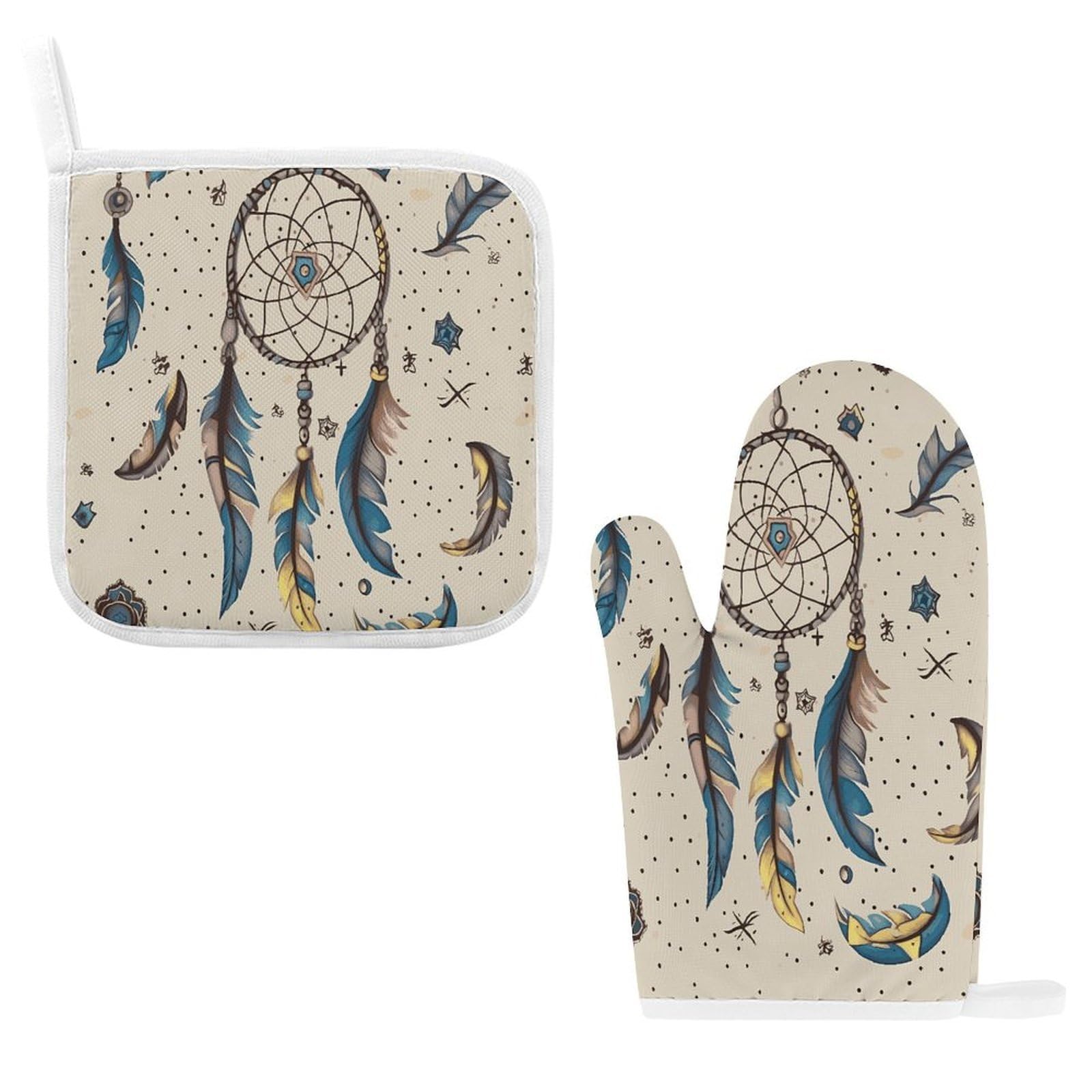 Fodpand Style Dream Catcher And Moon Oven Mitts And Pot Holders Sets