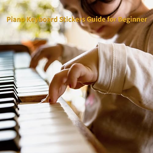Miniatura 5 de Calcomanías de piano para teclado notas extraíbles para teclado de piano, calcomanías para notas de teclado de piano para niños principiantes