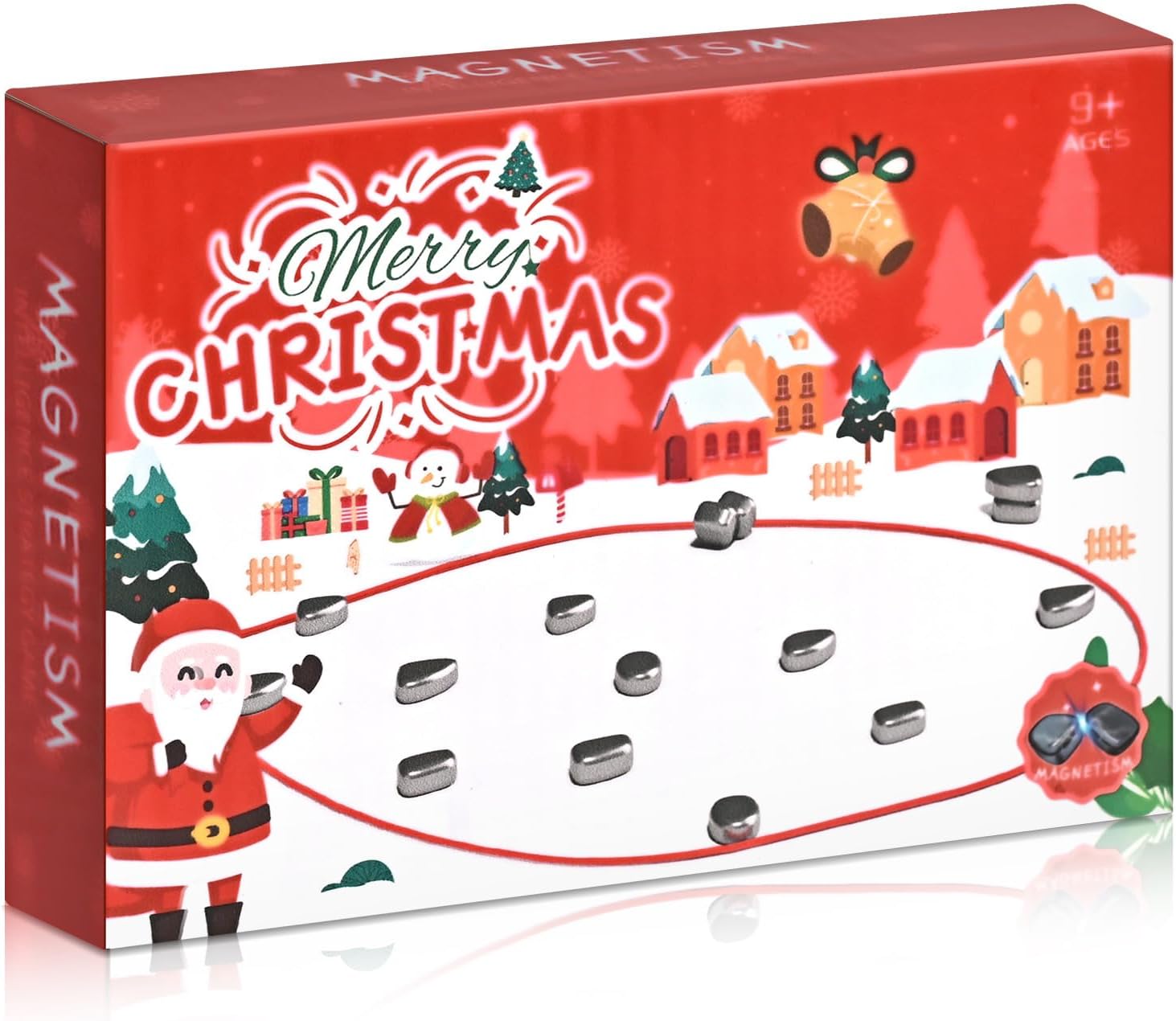 Magnetic Chess Game with Stones, Magnet Game, Christmas Games, 1 to 4 Players, for Kids and Adults