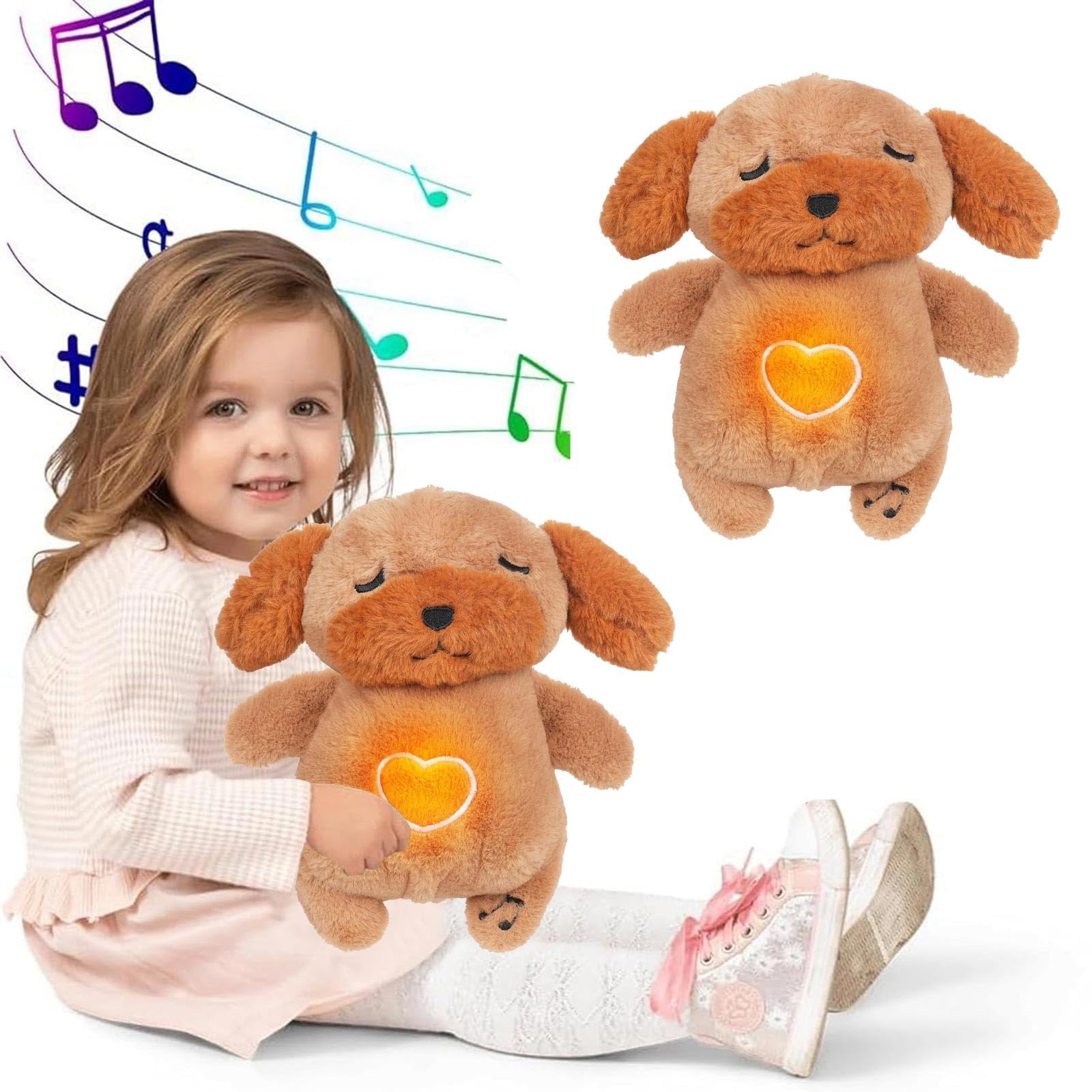 Anxiety Relief Koala Soothing Breathing Otter, Sleeping Breathing Koala Anxiety Relief Koala Big Moving Ears with Calming Music, Lights, Anxiety Relief for Adults,Stress Relief Stuffed Animal (C)