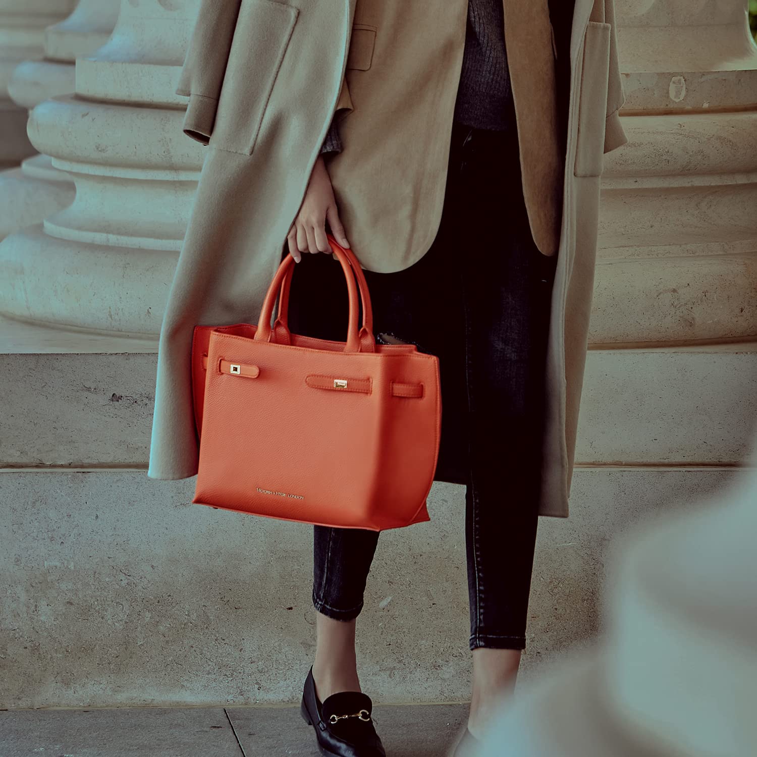 VICTORIA HYDE Borsa a mano da donna, grande, in pelle PU, borsa a mano nera elegante, borsa a tracolla da donna, per ufficio, lavoro, scuola