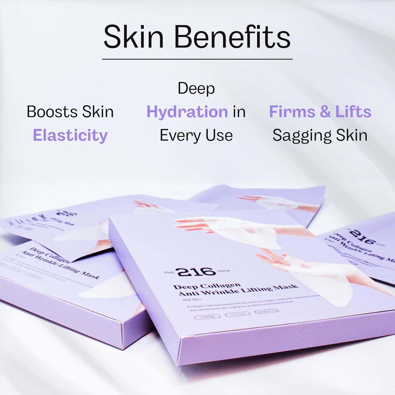 Bio-Collagen Real Deep Mask, Hydrating Overnight Hydrogel Mask, Pore Minimizing, Elasticity Improvement, 34g x4ea - Image 6