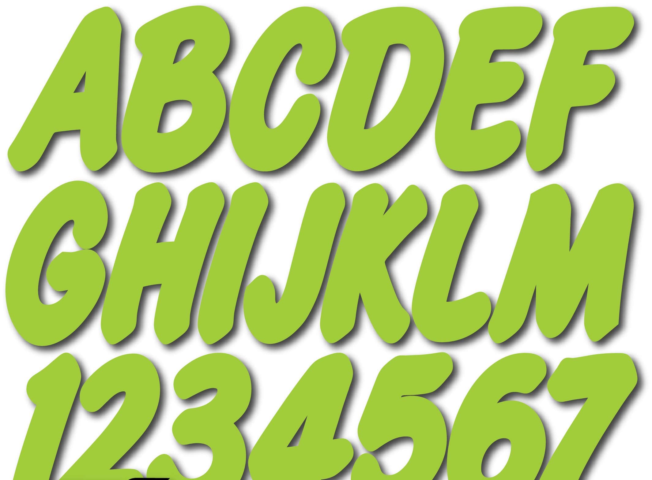 Stiffie Whip-One Atomic Green 3" Alpha-Numeric Registration Identification Numbers Stickers Decals for Boats & Personal Watercraft
