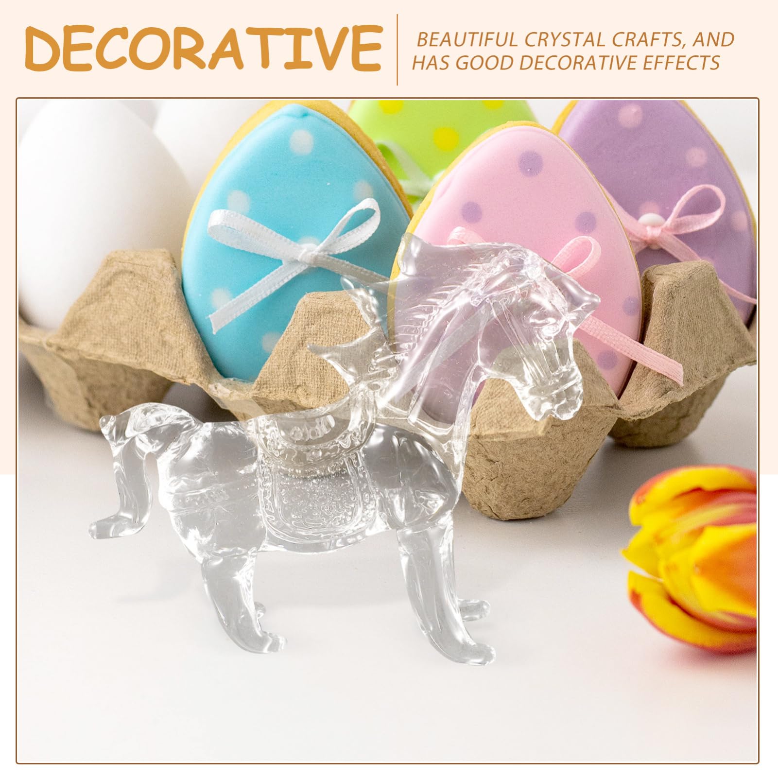 IMIKEYA 5st Kristall-pferdeornamente Entzückende Figur Klare Pferdeskulptur Chihuahua- Wohndekoration Kranztierfiguren Dekorative Pferdefigur Statue DIY-Statue Transparent