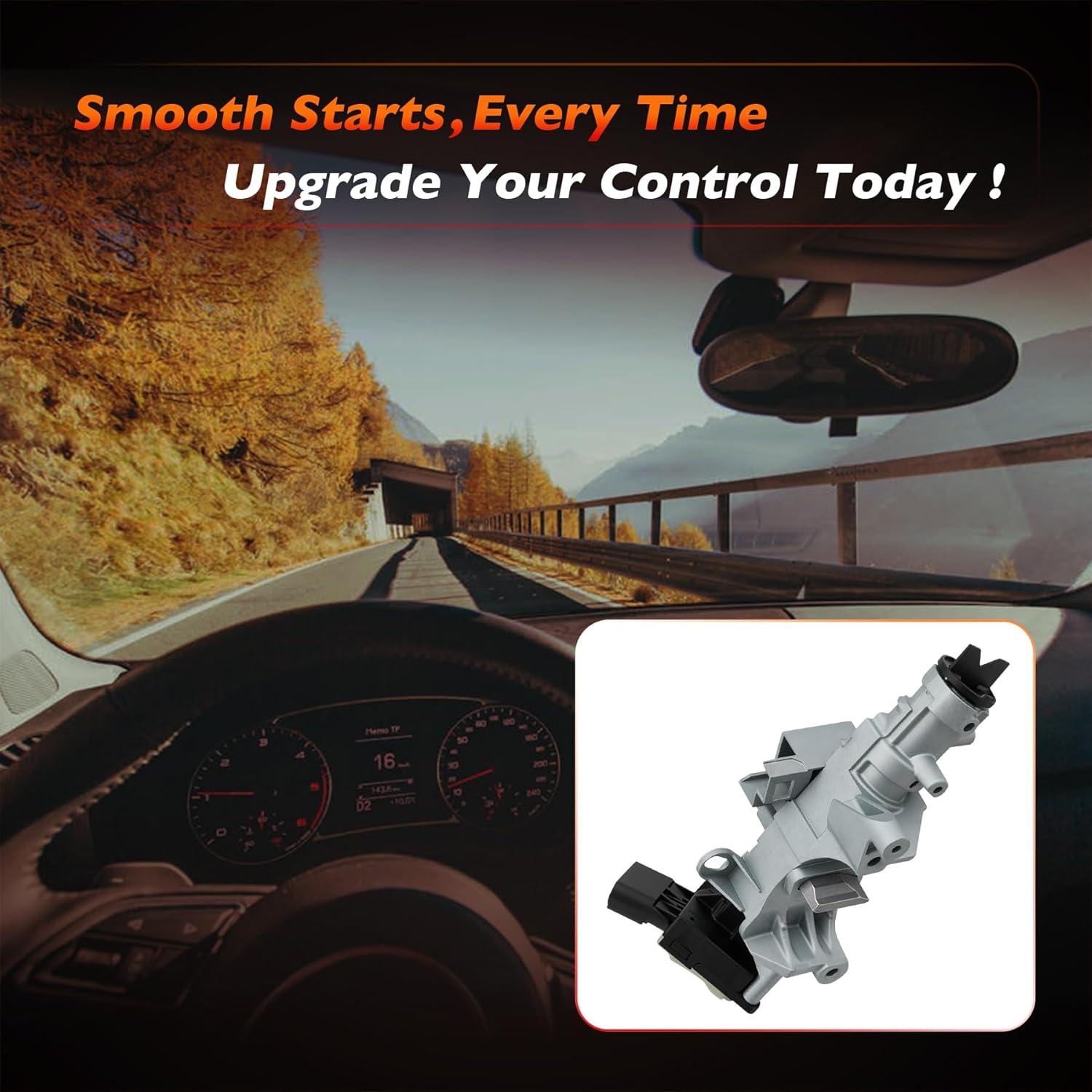 Ignition Lock Cylinder Housing, Compatible with 2017-2020 Jeep/Chrysler/Dodge - Wrangler/Compass/Patriot/Liberty/PT Cruiser/Pacifica/200/Avenger/Nitro, Steering Column Switch Housing, # 68054822AB