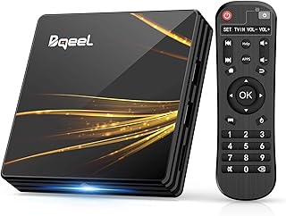 2025 Android TV Box 10.0【4GB RAM+64GB ROM】 Bqeel TV Box Android RK3318 Quad-Core 64bit Cortex-A53 con 2k*4K UHD H.265, 5GHz / 2.4GHz WiFi,BT 4.0,USB 3.0 Box TV