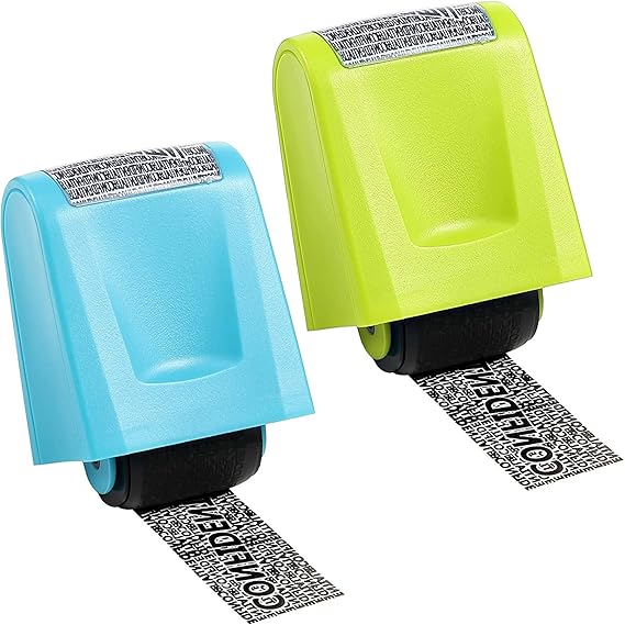 2 Stück Datenschutz Rollstempel - Identitätsschutz Für Dokumente & Briefe