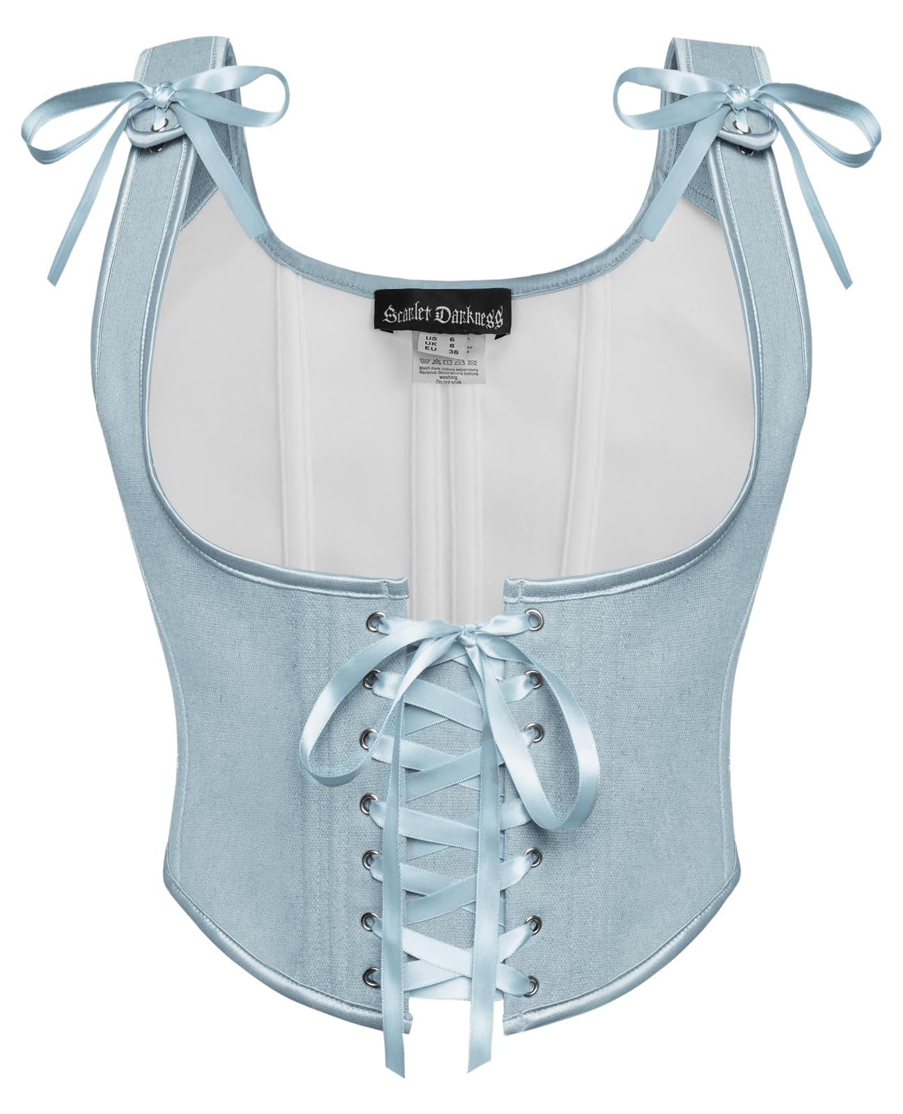 SCARLET DARKNESS Damen Renaissance Korsett U-Ausschnitt Corsage Lace-up Cottagecore Corset Top