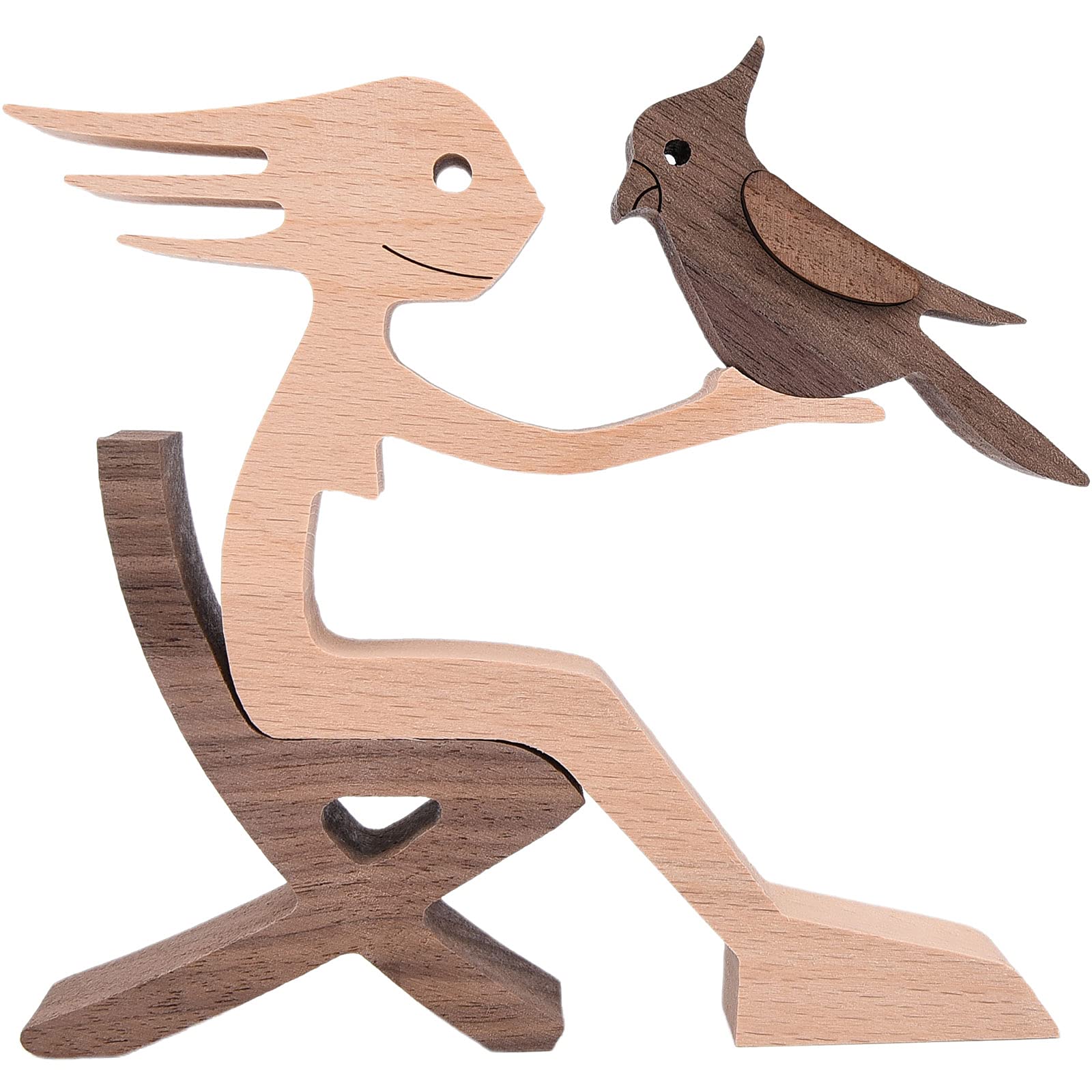 Parrot Decor Woman and Parrot Statue Bird Figurines Home Decor