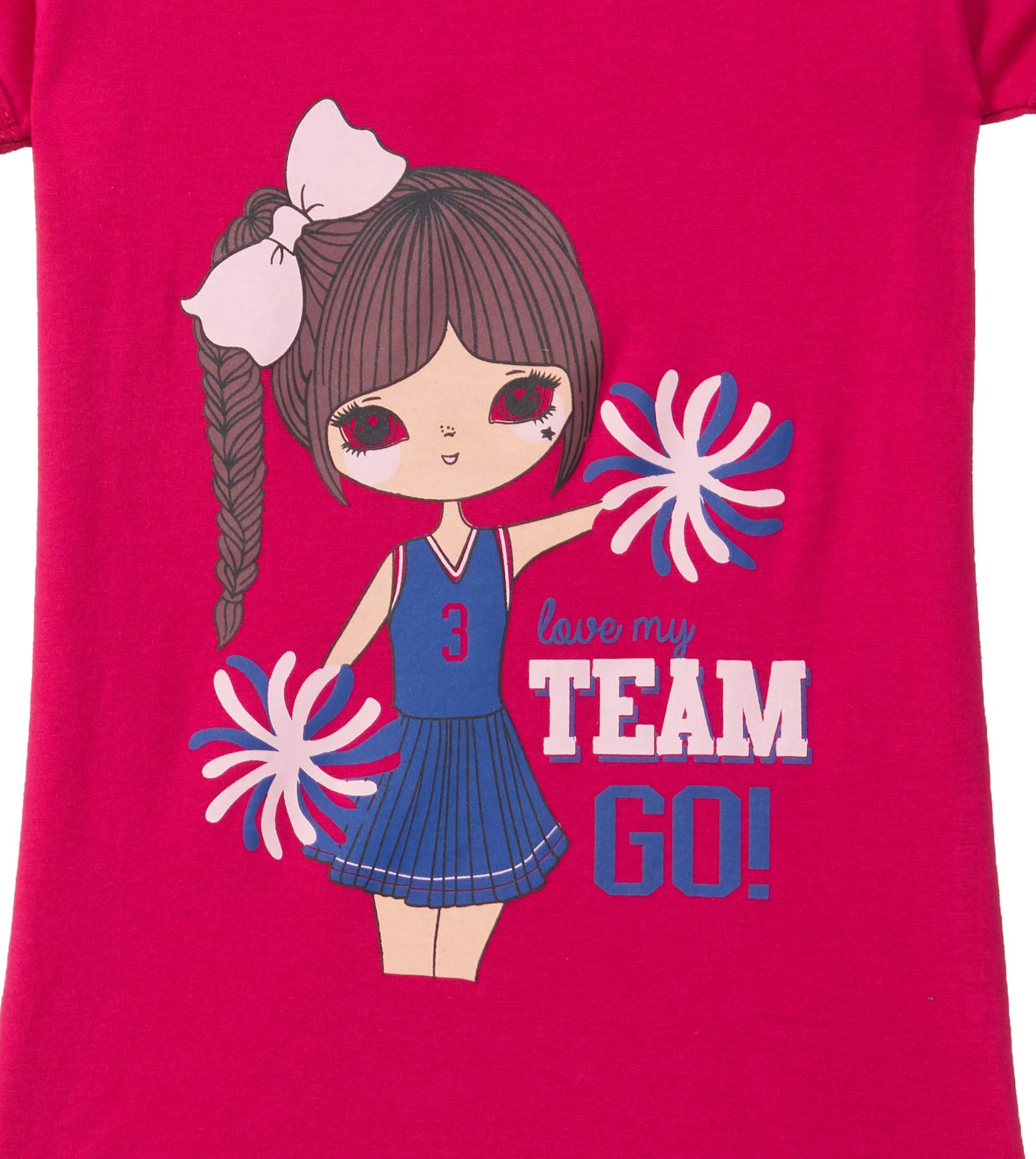 T2F Girl's Plain Regular Fit T-Shirt (GLS-TSRT-03_Multicolor 5 3-4 Years) - Image 4 thumbnail