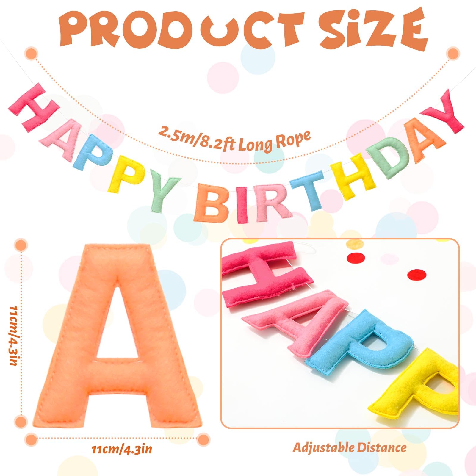 Amazon.co.jp: JarThenaAMCS Happy Birthday フェルトガーランド 3D