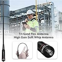 Vista 6 de Radtel Antena flexible Tri-Band RHD-771S 144/ 220/430Mhz 35cm/13.7inch SMA Antena blanda plegable hembra compatible con radios Baofeng Radtel