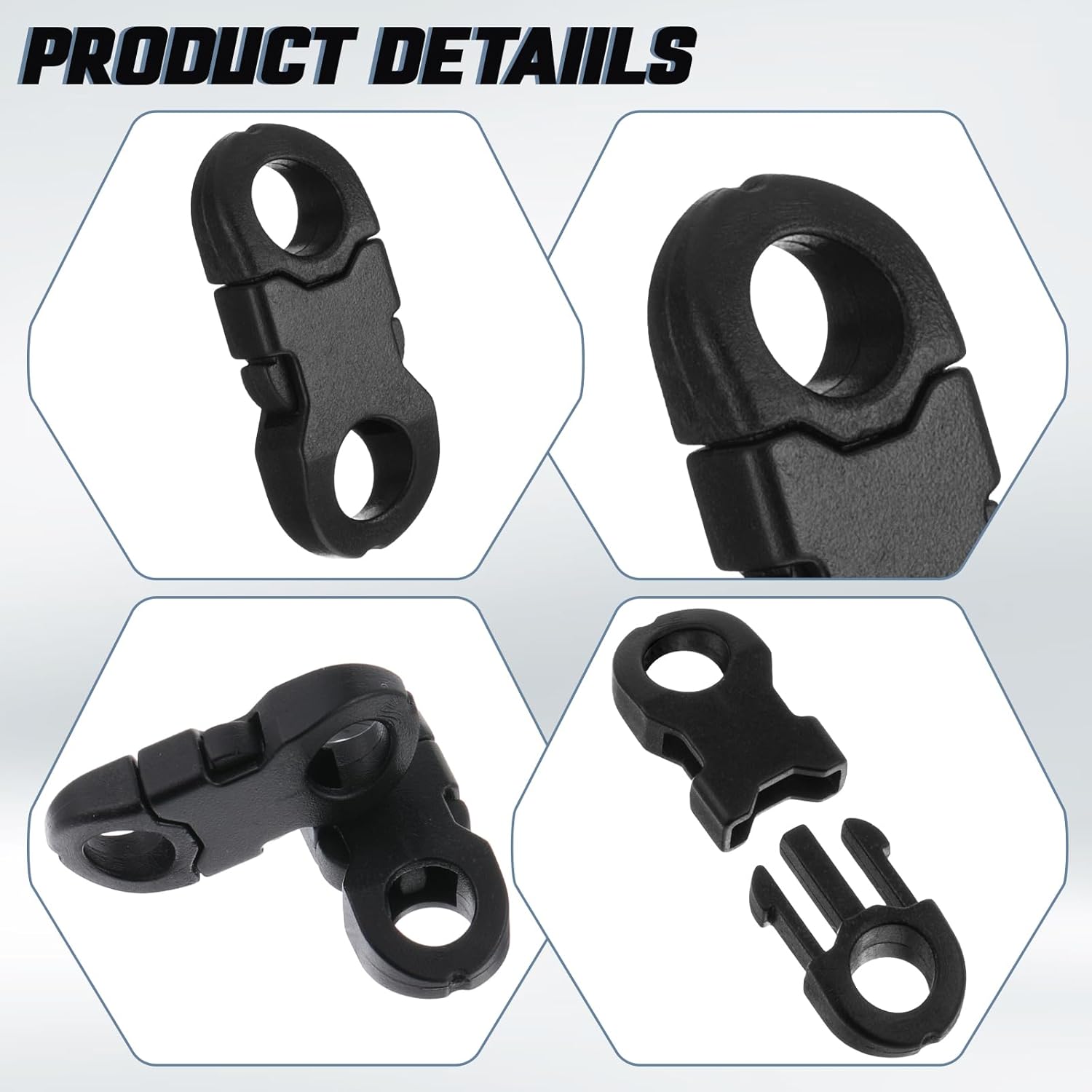 25 Pcs Mini Safety Breakaway Buckles,6mm Side Release Plastic Buckle Paracord Bracelet Buckles Plastic Buckle Clips for Paracord Bracelet Anklet Braided Necklace Cameras Strap Rings DIY Crafts - Image 3