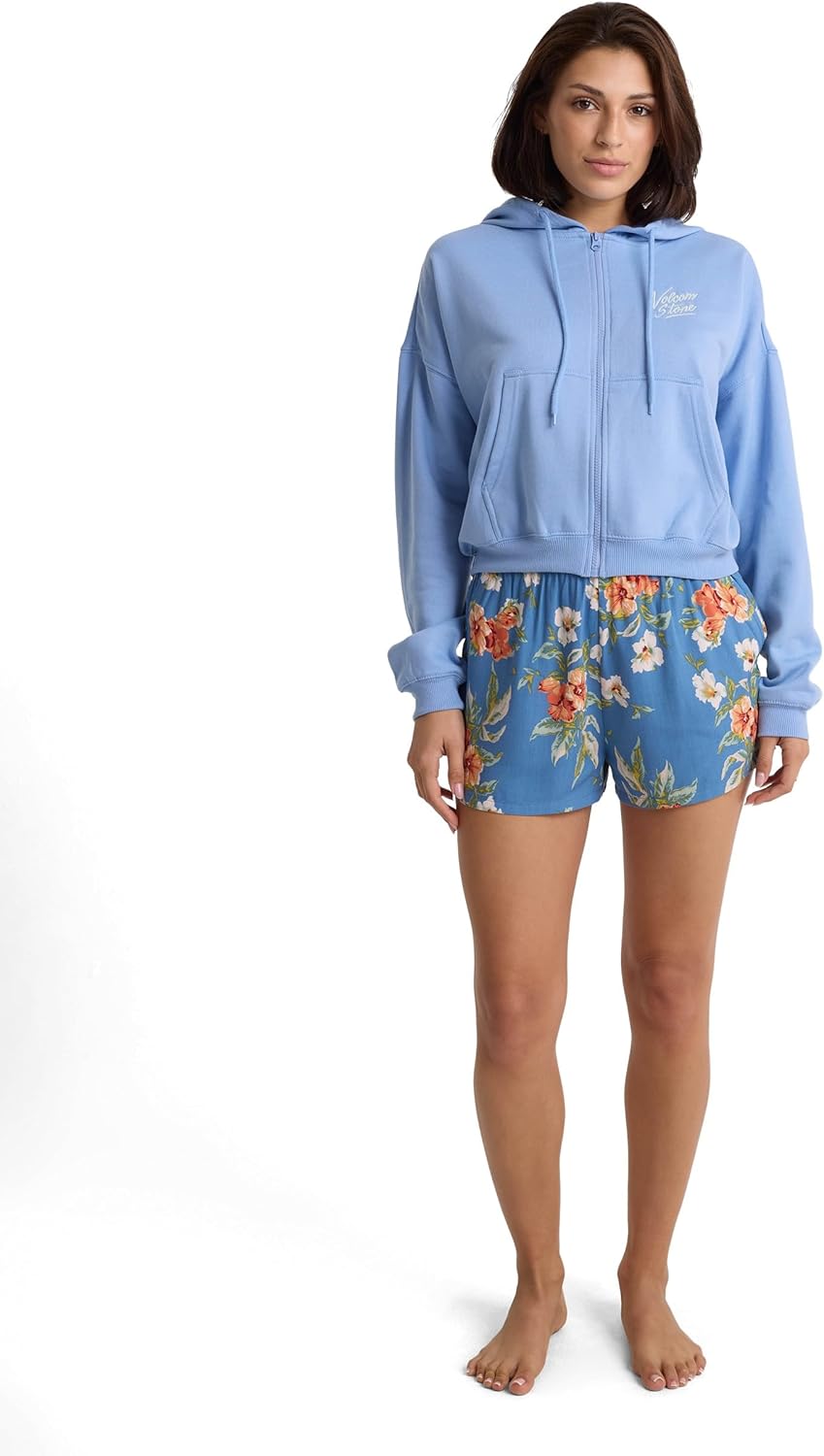 Volcom womens Get Up Full Zip Hoodie – Recycled Fleece Sweatshirt With Kangaroo Pocket - Image 5