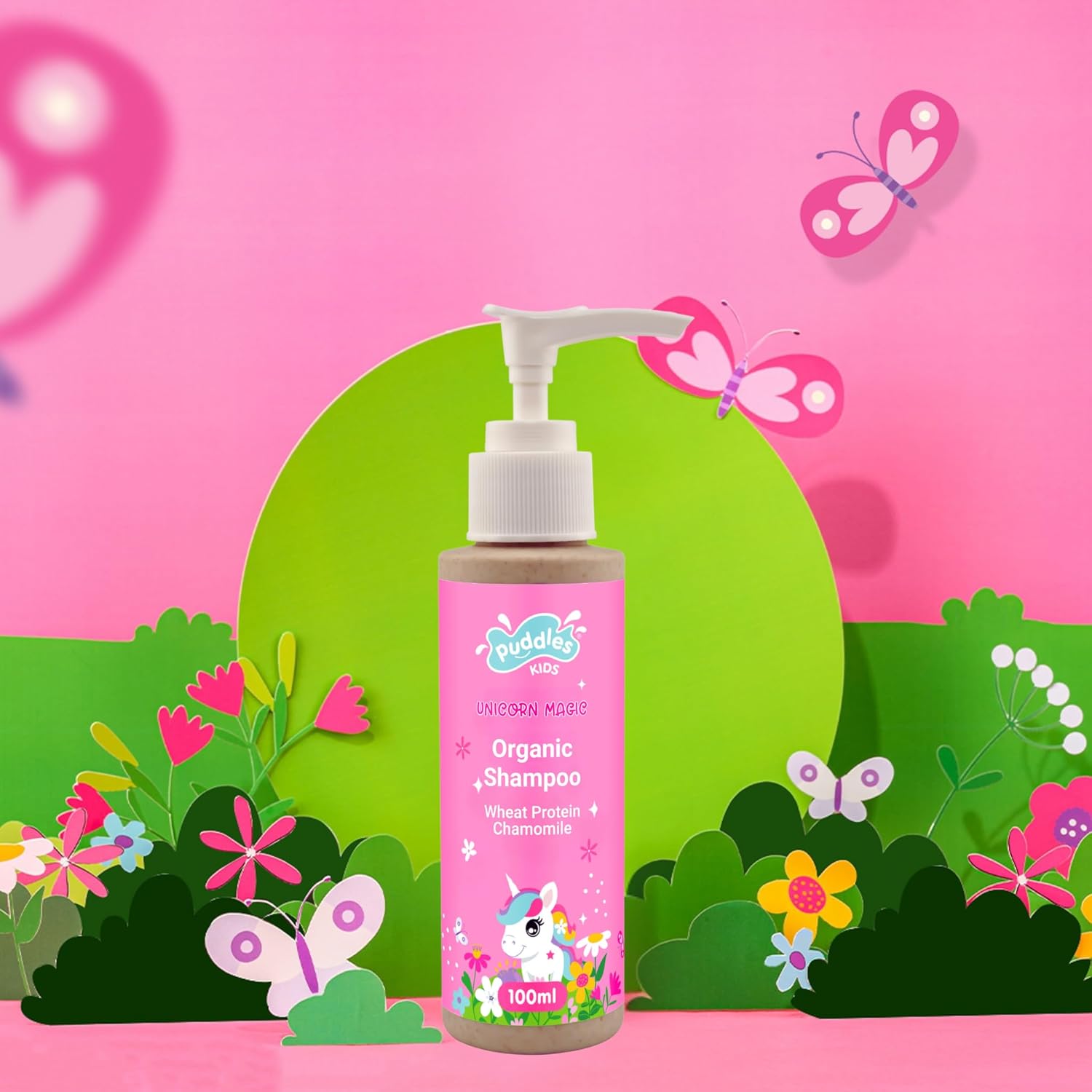 Puddles Organic Playful Shampoo For Kids (100 ml) | Unicorn Magic – Age 2-10 Years Wheat Protein, Chamomile, Neroli Essential Oils | Tear-Free, pH Balanced, Sulfate-Paraben Free Puddles Organic Playful Shampoo For Kids (100 ml) | Unicorn Magic – Age 2-10 Years Wheat Protein, Chamomile, Neroli Essential Oils | Tear-Free, pH Balanced, Sulfate-Paraben Free
