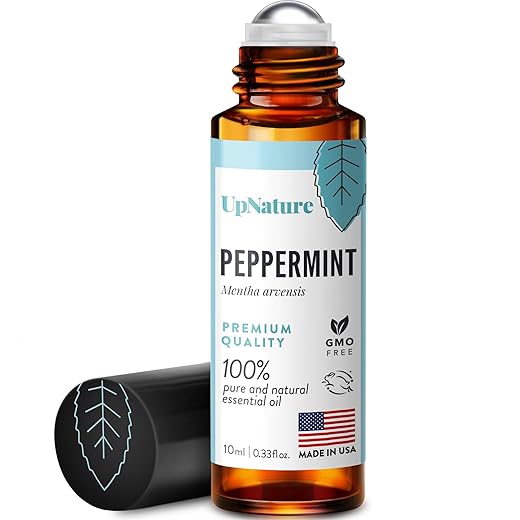 UpNature Peppermint Oil Roll On – 100% Natural Nausea & Morning Sickness Relief for Pregnant Women – Peppermint Essential Oil Pregnancy Must Haves Rollerball