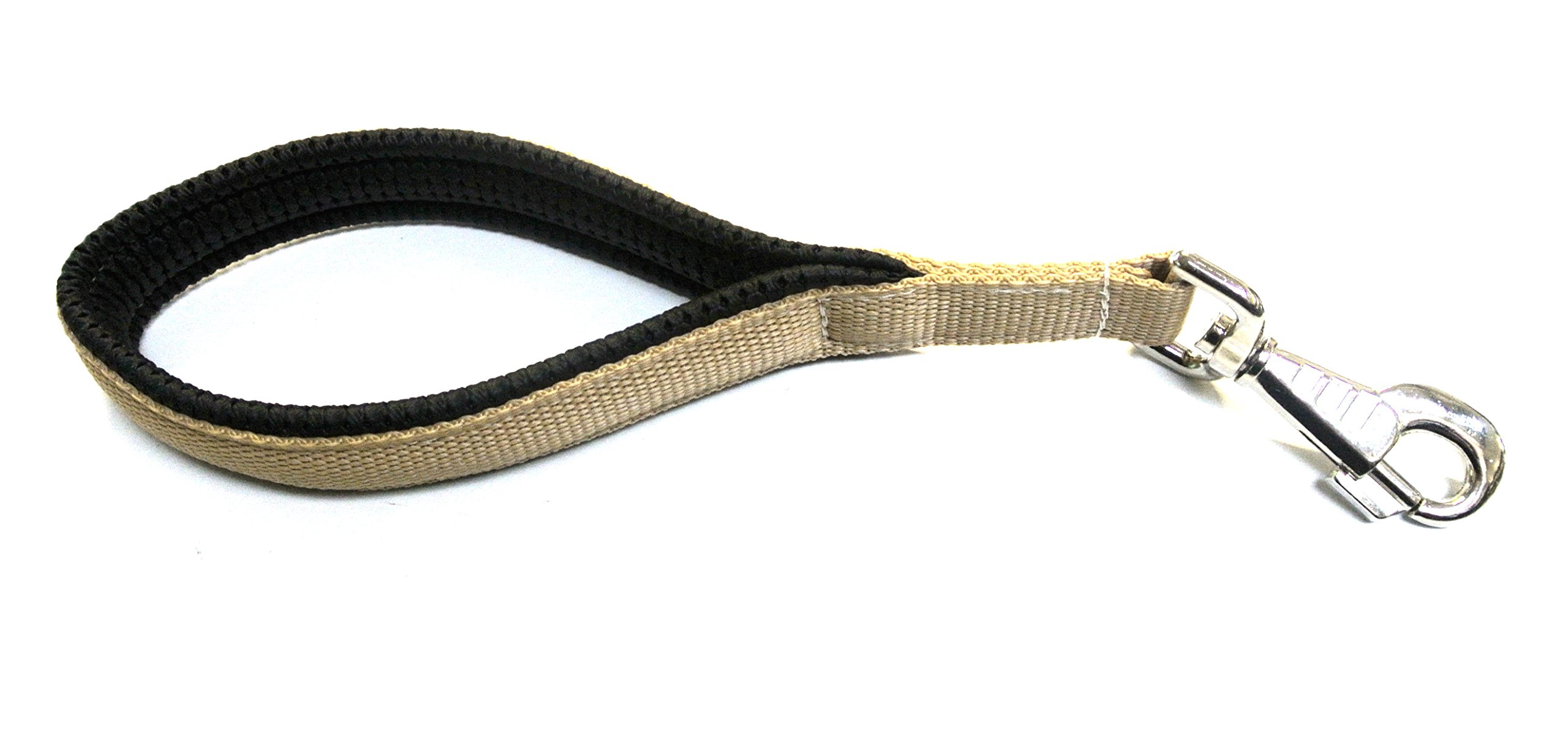 13" Short Close Control/Traffic Control Dog Lead With Padded Handle For Comfort In Beige โ image 1
