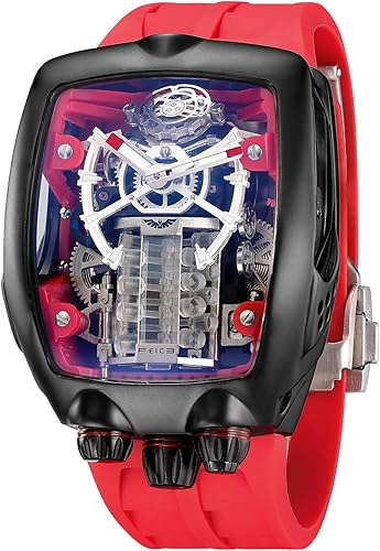 FEICE Watches for Men Automatic Skeleton Watch Waterproof Mineral Glass Japanese Movement Supercar Wristwatch Anti Shock Business Tourbillon FM666