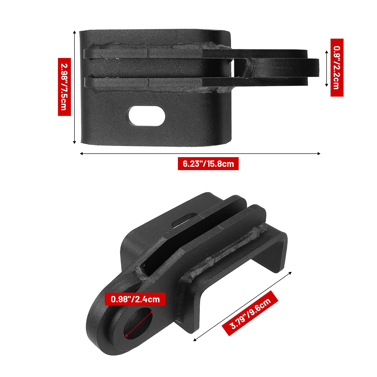 Piodelo 2PCS Front Tow Hook Mounting Bracket Replacement Compatible with Toyota Tacoma 2009-2023 D Ring Shackle Bracket, Demon Hook Bracket-Black