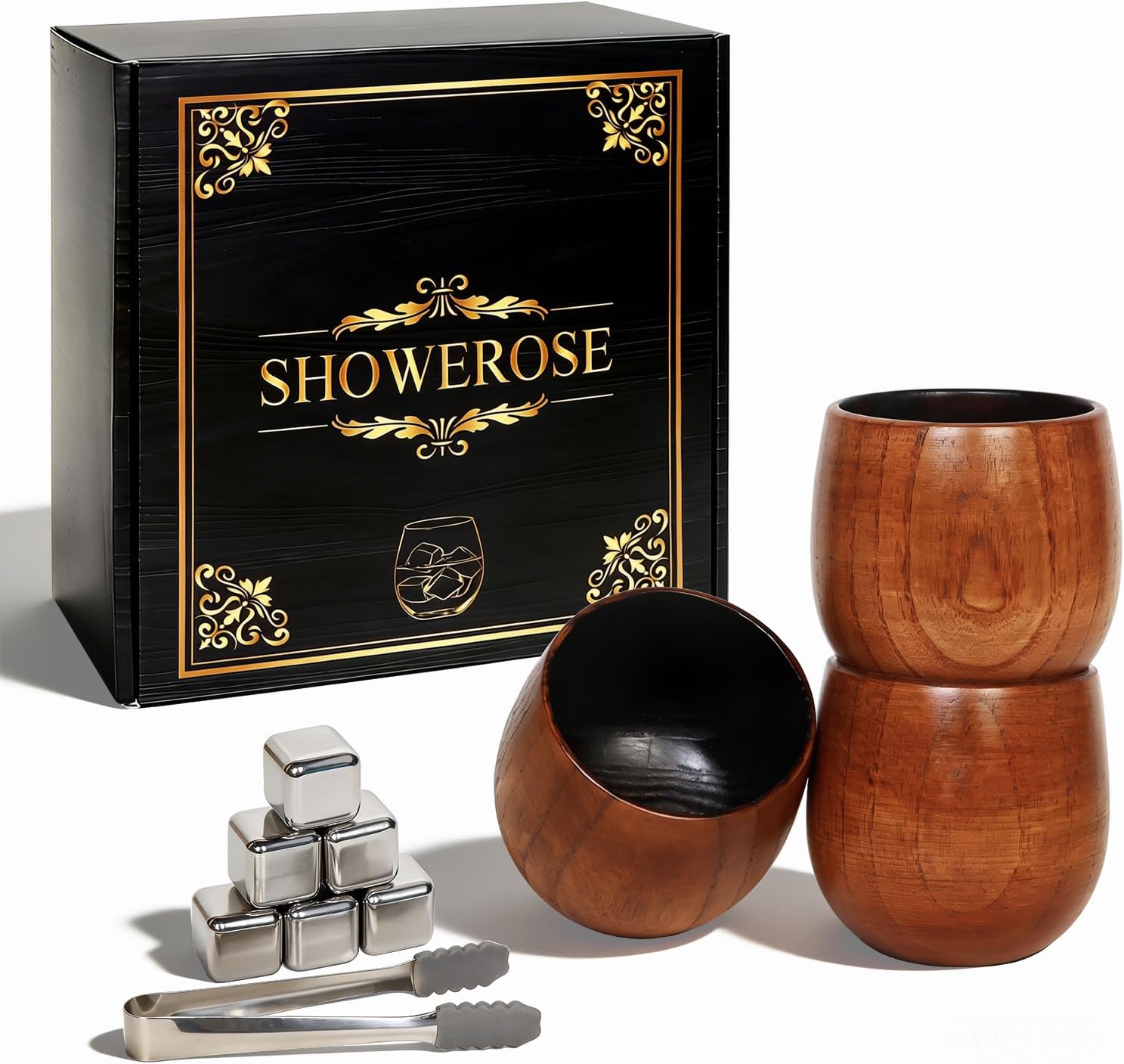 3 Pcs Charred Wooden Bourbon Drinking Glasses Wooden Whiskey Glass Bourbon Gifts for Men Handcrafted Bourbon Glass Anniversary, Birthday, Father's Day