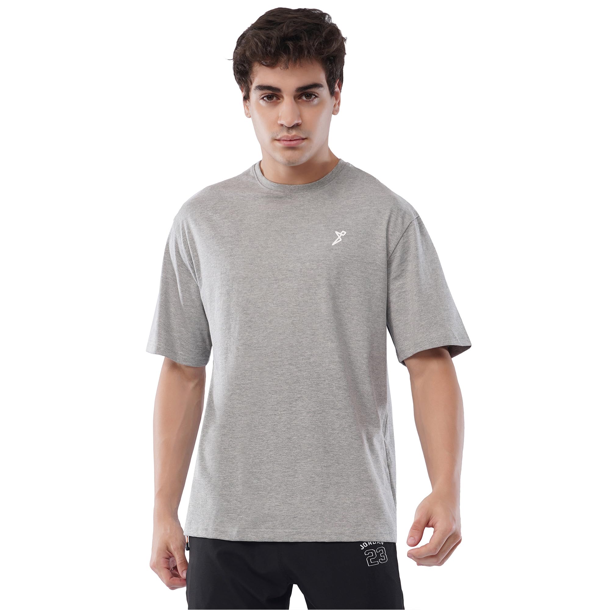 Men Oversized T-Shirt | 100% Cotton Casual T-Shirt | Relaxed Fit Round Neck Lifestyle Wear-image-13