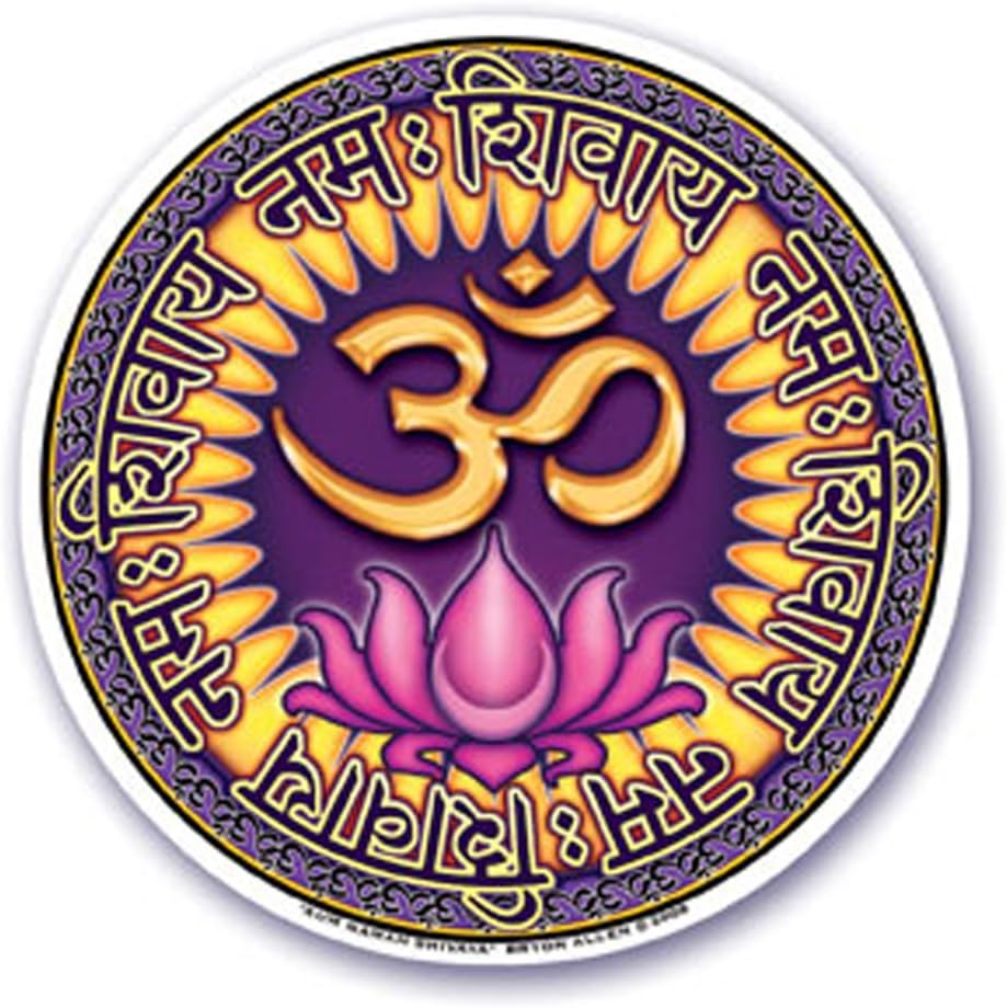 Mandala Arts Window Sticker "Aum Namah Shivaya" Om Decal
